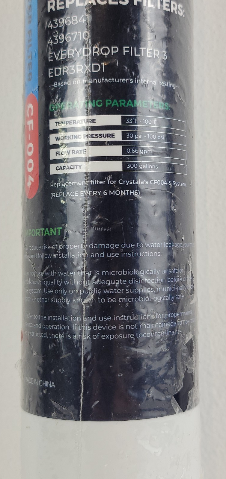 Crystala Filter CF-004 Refrigerator Replaces EDR3RXD1 4396841 4396710 NEW ✅