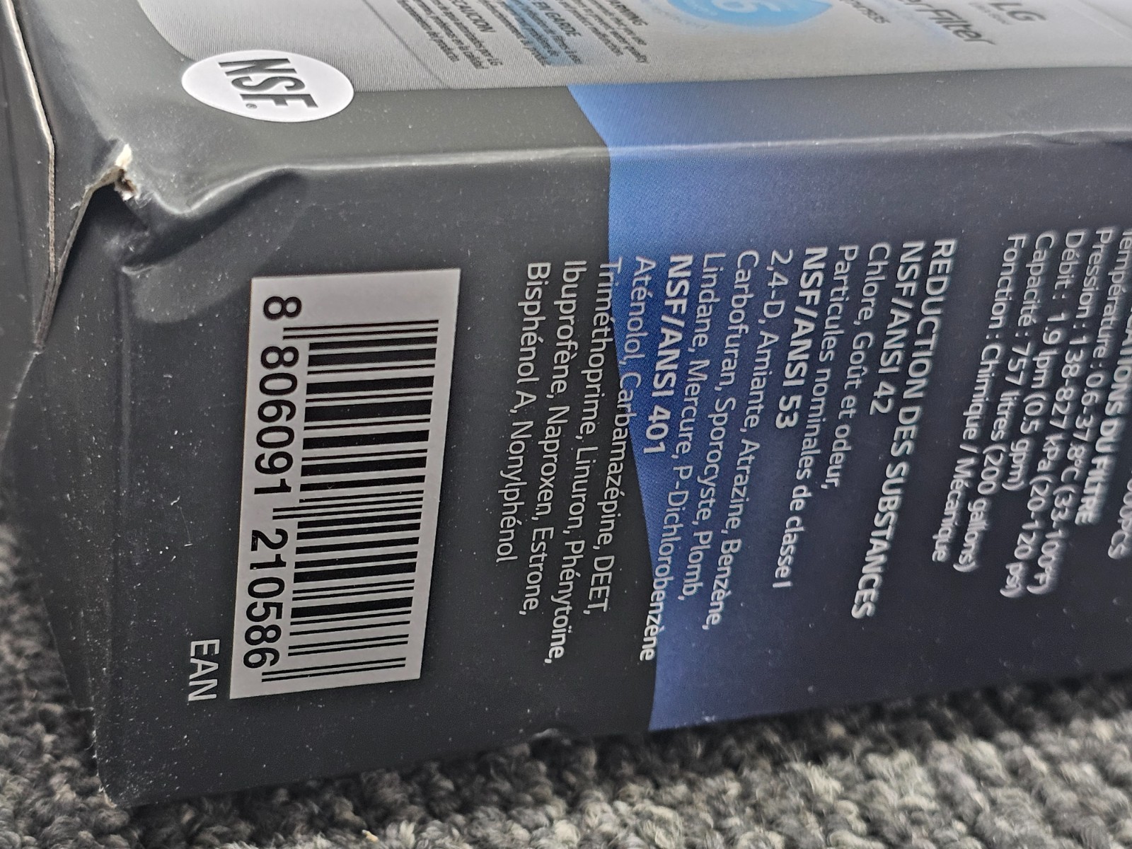 (QTY 2) LG LT1000P PC PCS Replacement Refrigerator Water Filters ADQ747935
