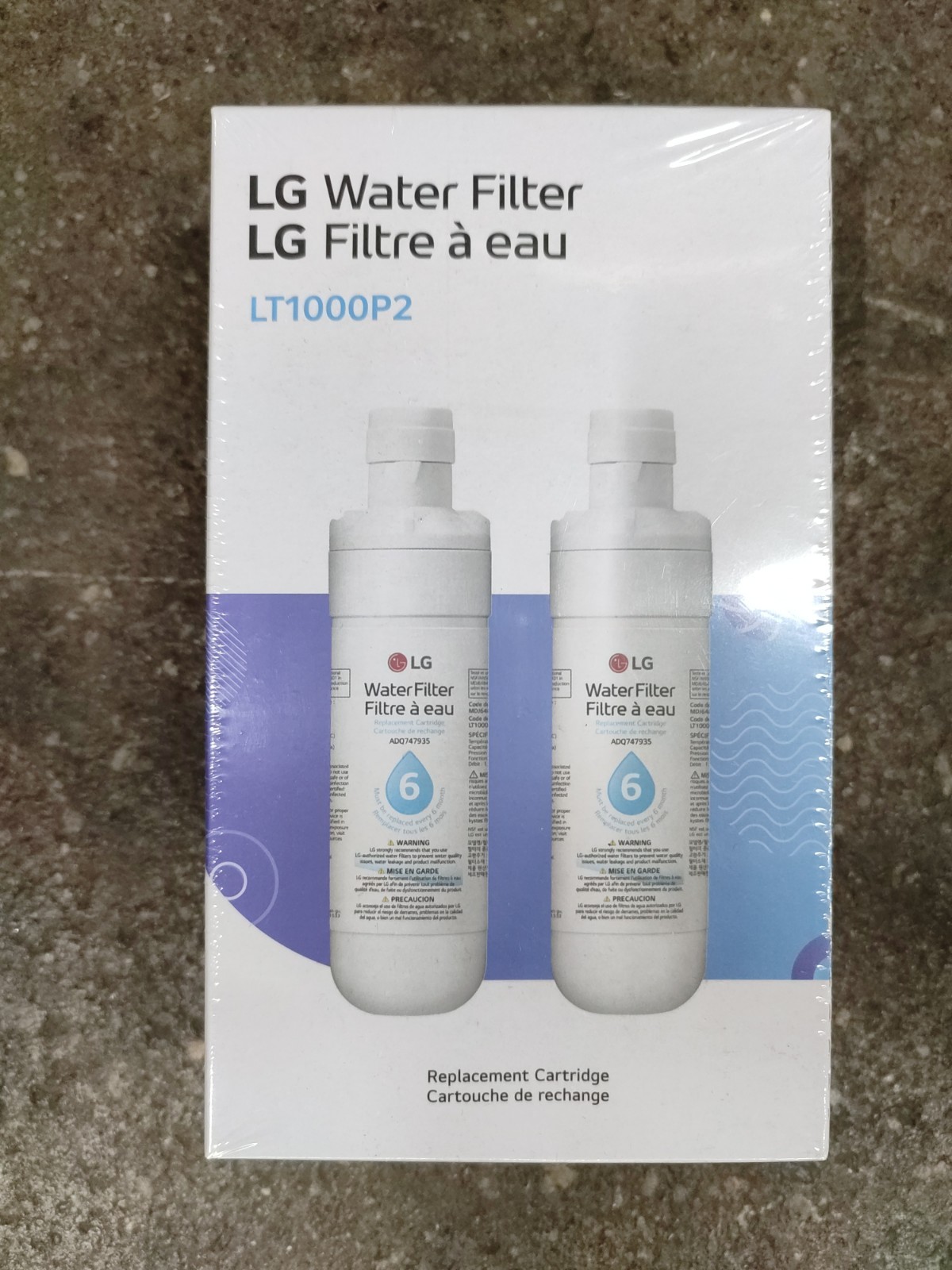 2 pack Genuine LG LT1000P2 Refrigerator Water Filter ADQ747935 **NEW SEALED**