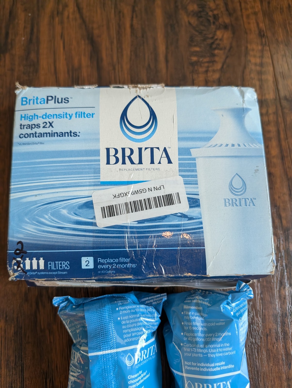 *2* Brita Plus Water Filter Bpa-free High-density Replacement Filter For Pitcher