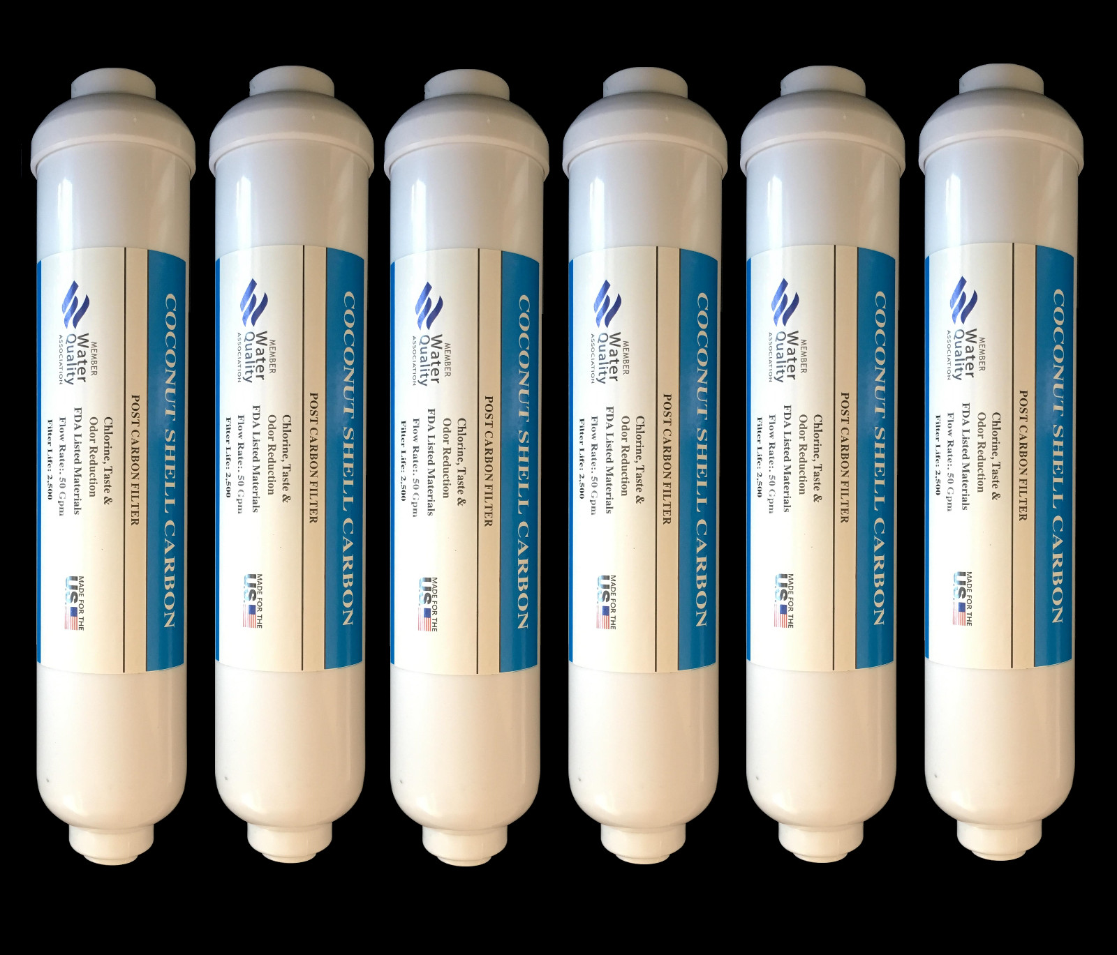 REPLACEMENT 6 REVERSE OSMOSIS (RO) WATER IN-LINE POST CARBON FILTER 10X2