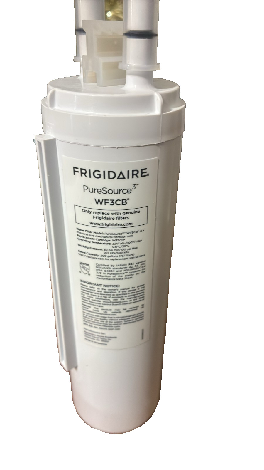Frigidaire WF3CB Water Filter for Frigidaire Refrigerator – White