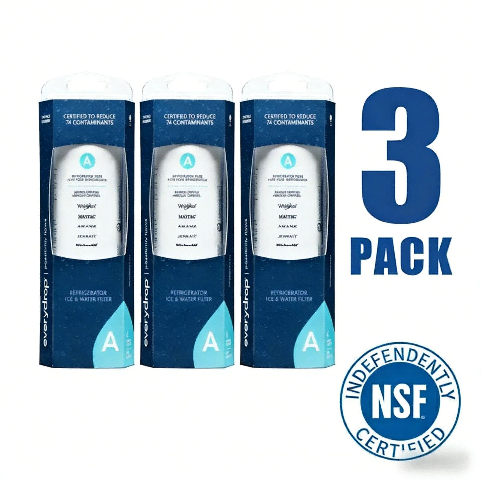 New ✅ 3PCS EDRARXD1 Ice & Water Refrigerator Filter | Compatible Replacement