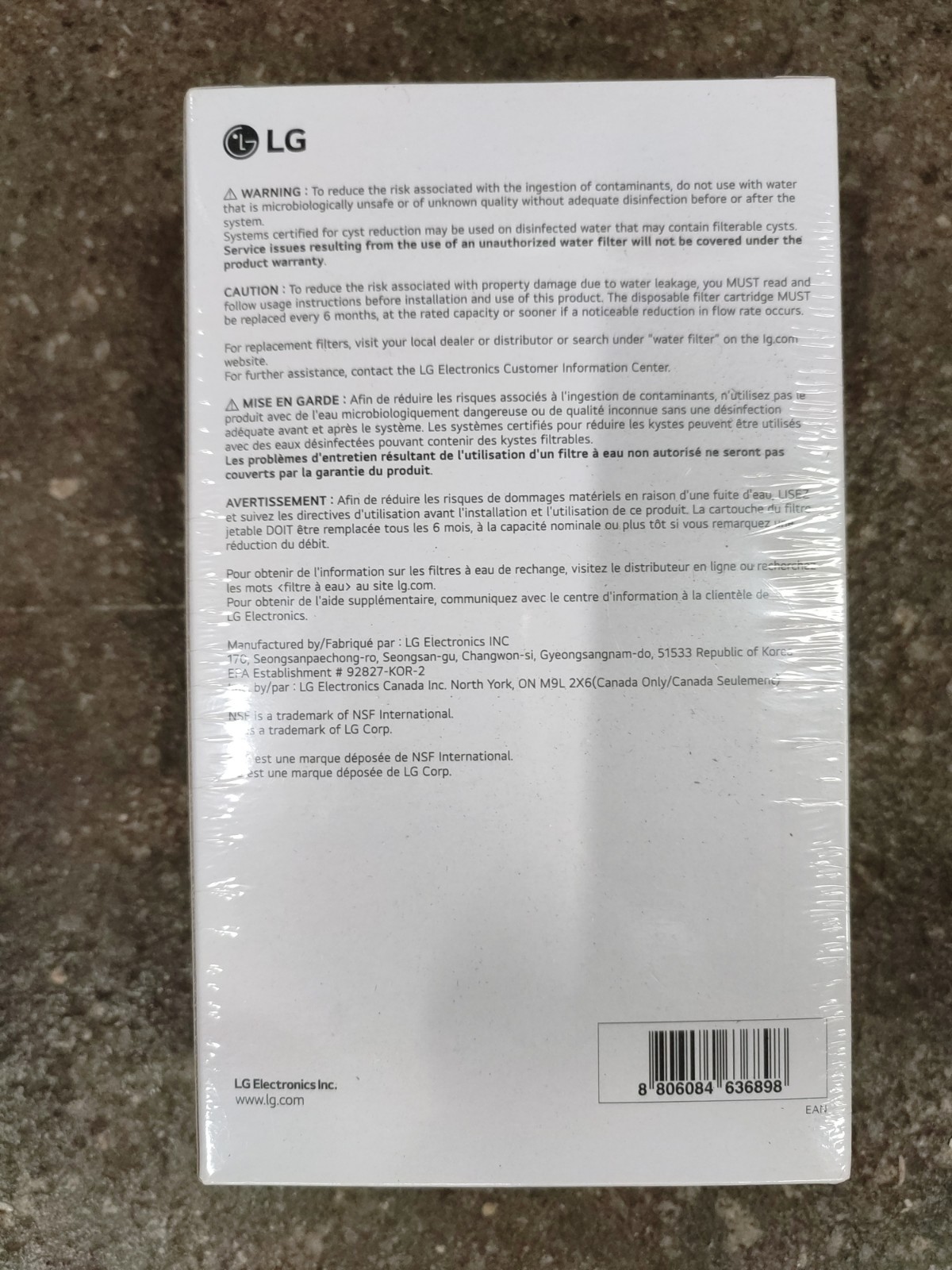 2 pack Genuine LG LT1000P2 Refrigerator Water Filter ADQ747935 **NEW SEALED**