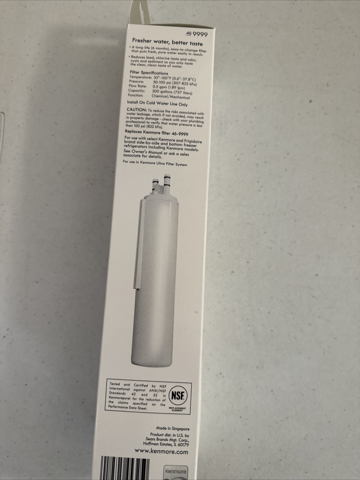 9999 New Sealed KenmoreClear Refrigerator Filter 46-9999