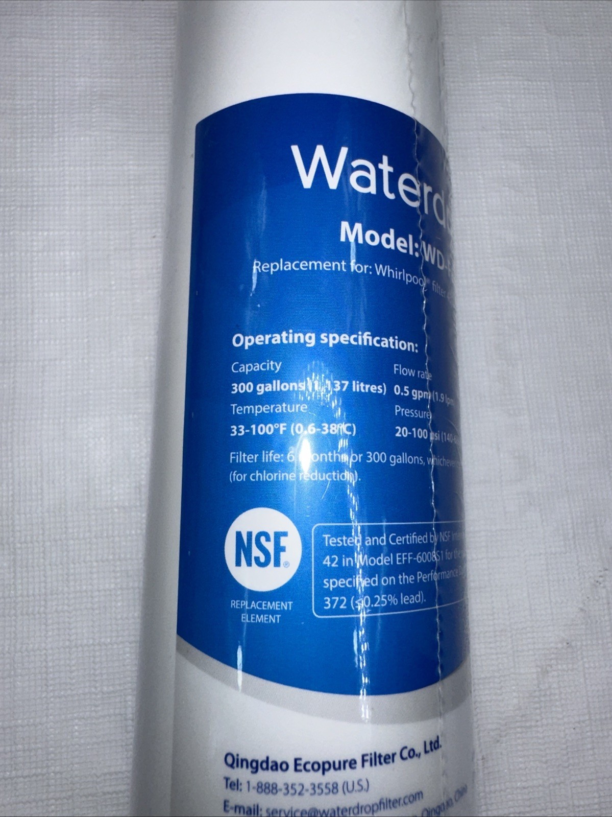 WaterDrop Model: WD-F08 Replacement Refrigerator Water Filter Brand New (Sealed)