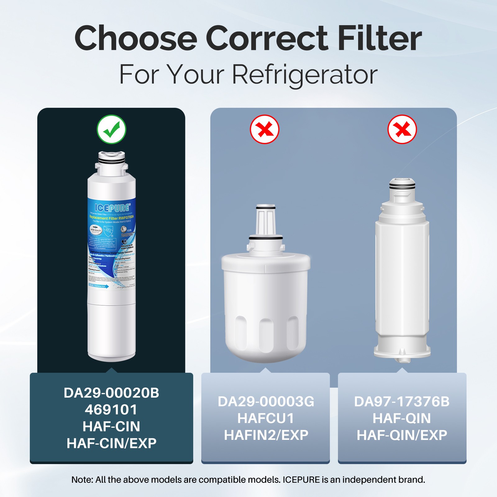 Fit For FilterLogic FL-RF27-S Waterspecialist WS627B Water Filter 4 Pack IcePure