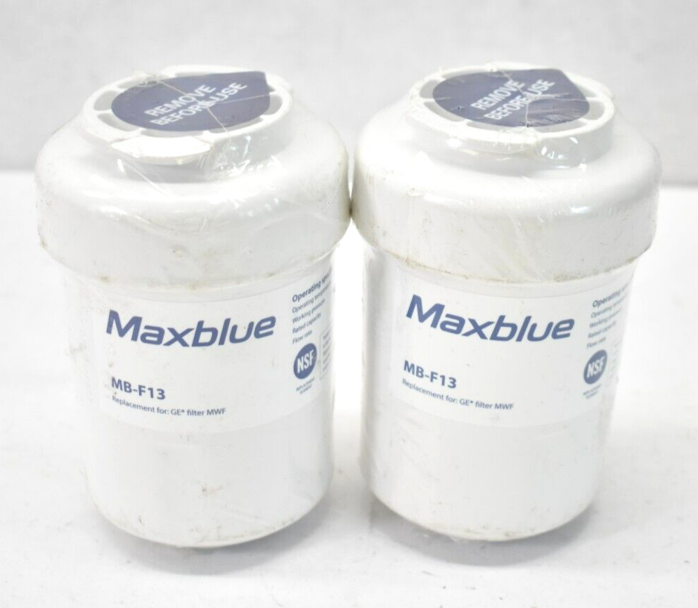 Lot of 2 Maxblue MB-F13 Replacement Refrigerator Water Filters For GE MWF
