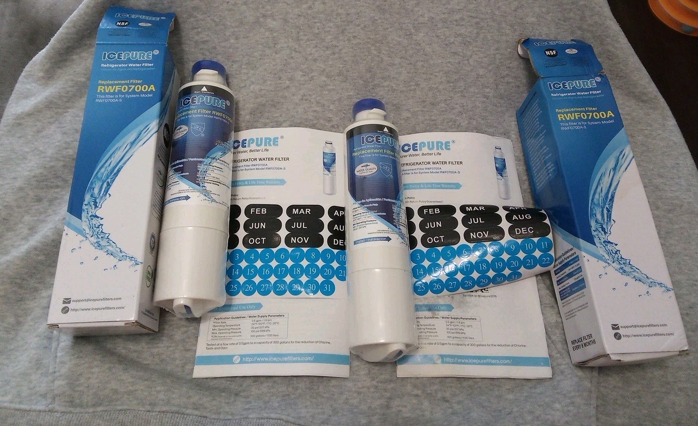 IcePure RWF0700A Water Filters (2)– Box Opened- Filter Still Sealed In Plastic