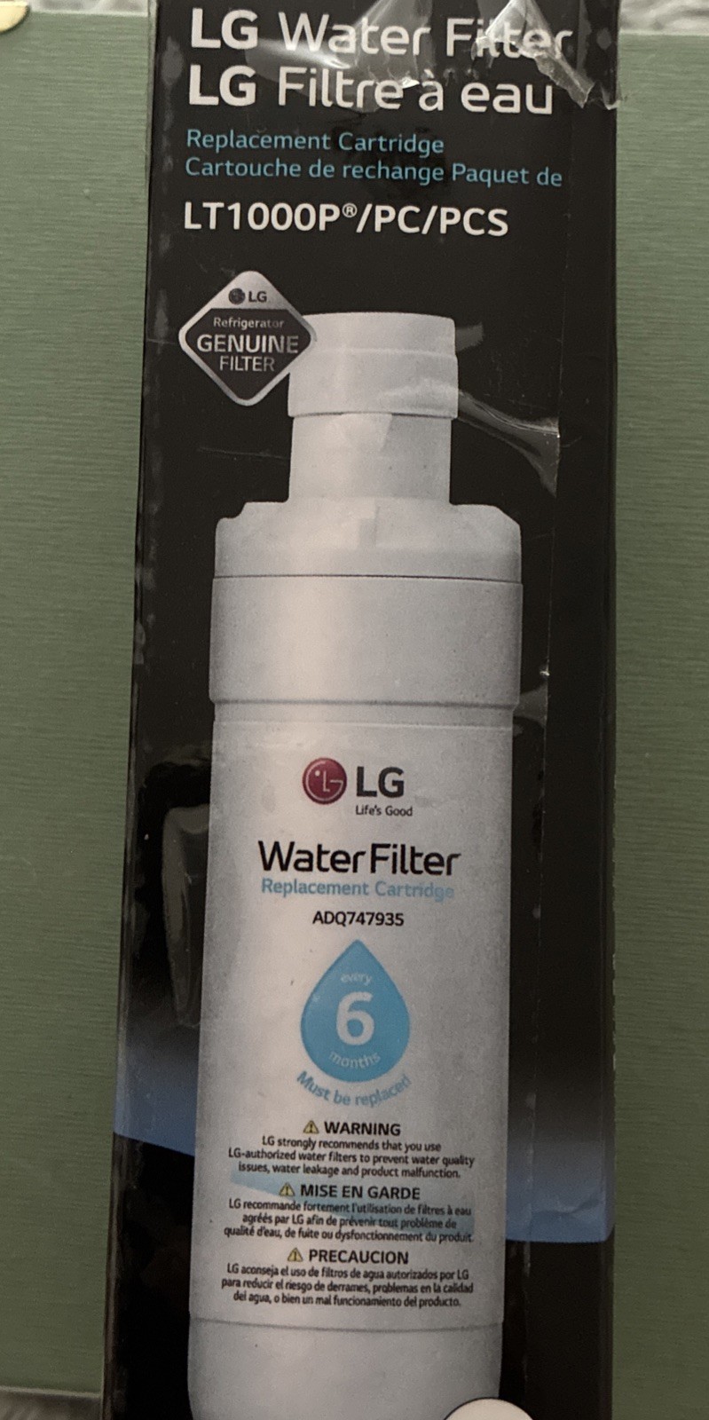LG Water Filter Replacement Cartridge LT1000P/PC/PCS. New Sealed Free Shipping