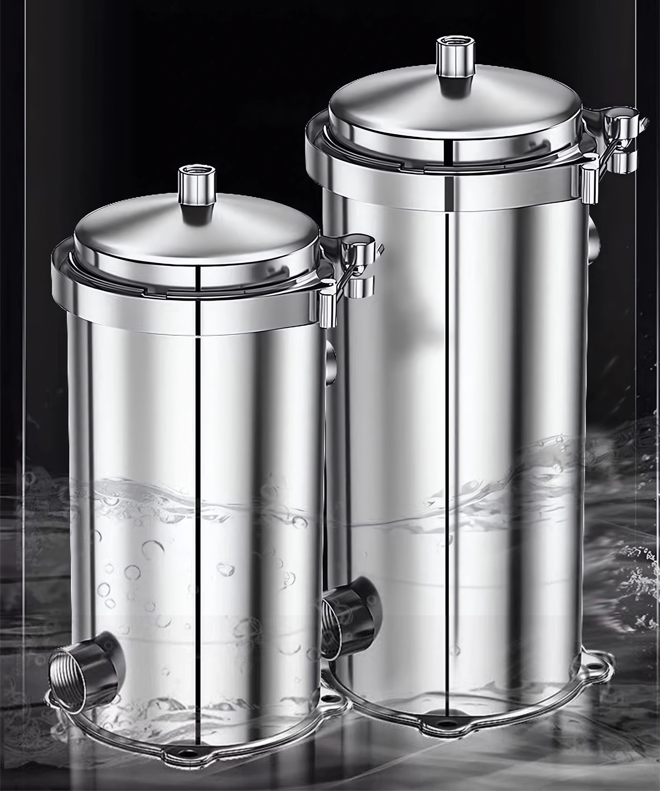 10» PP Cotton Water Filter Stainless Steel DN25 1» Inlet 3-4ton/h Flow Clamp