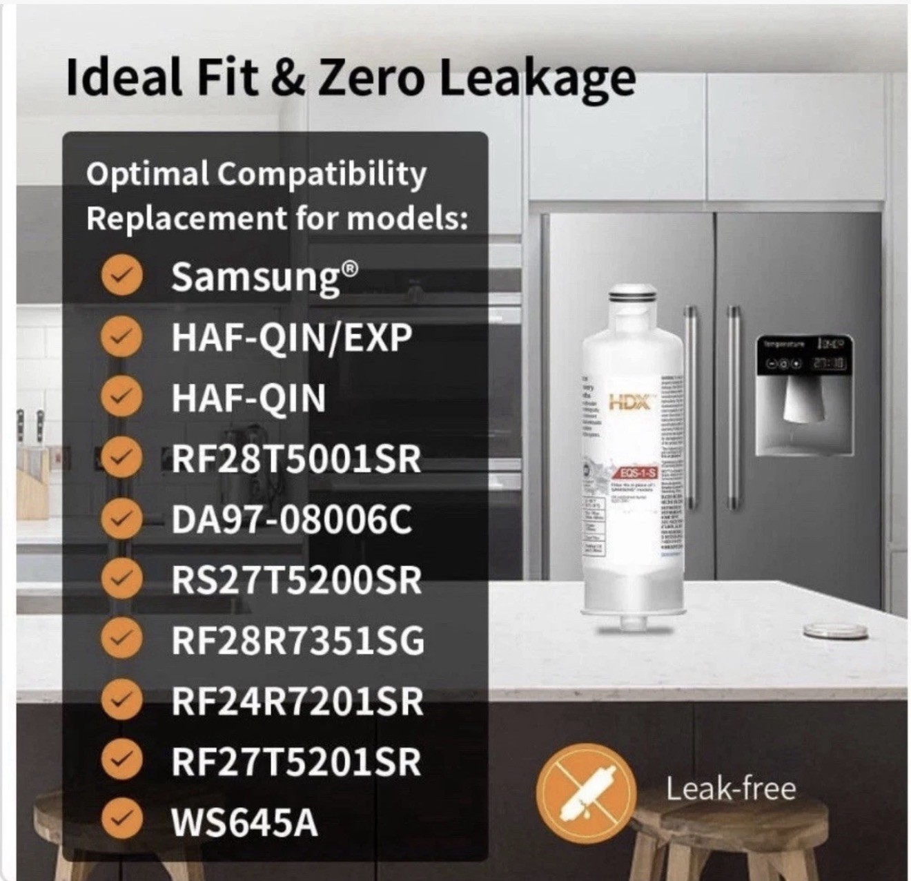 HDX EQS-1-S Standard Refrigerator Water Filters For Samsung HAF-QIN