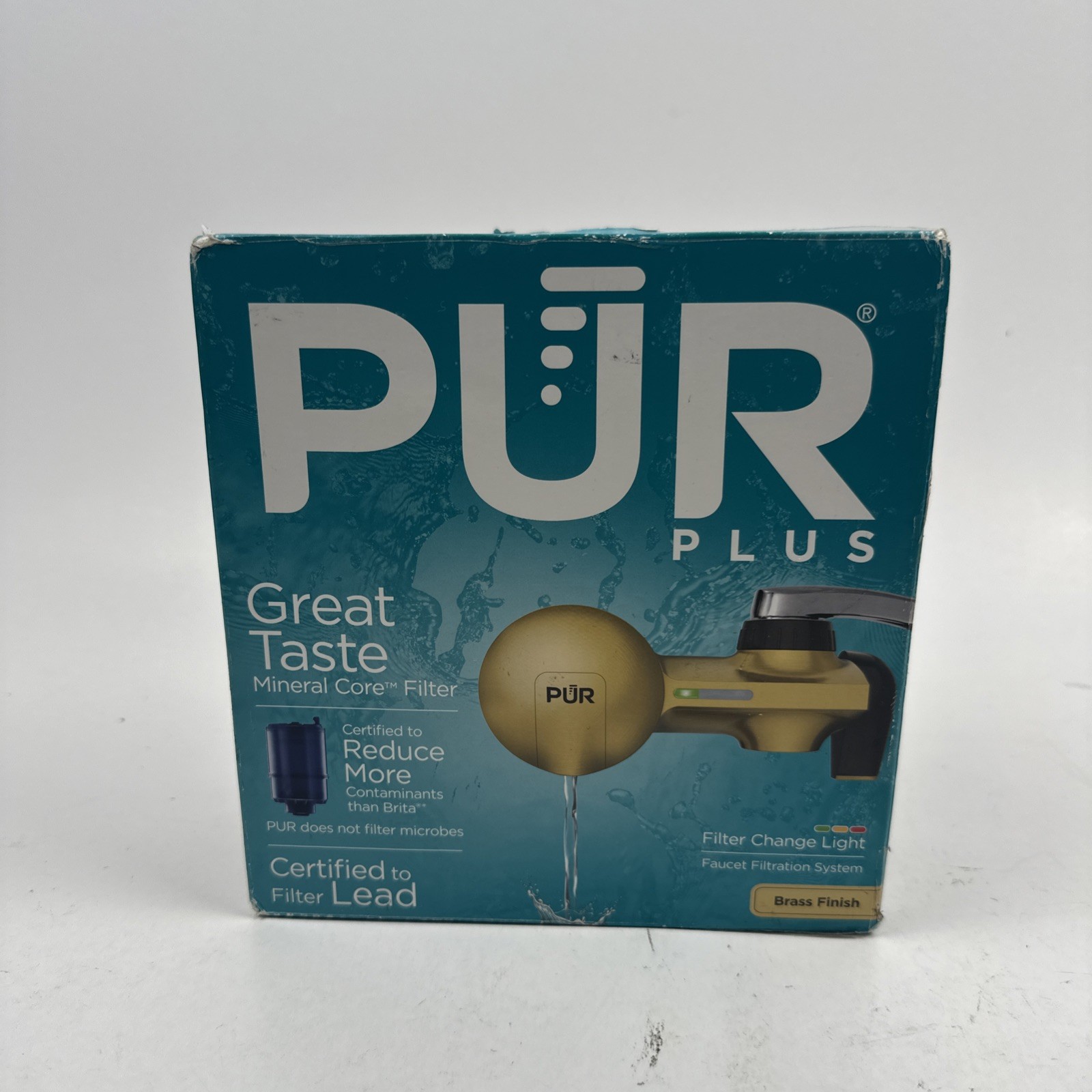 PUR Plus Brass PFM410F – Mineral Core Filter Faucet Filtration System *scratches
