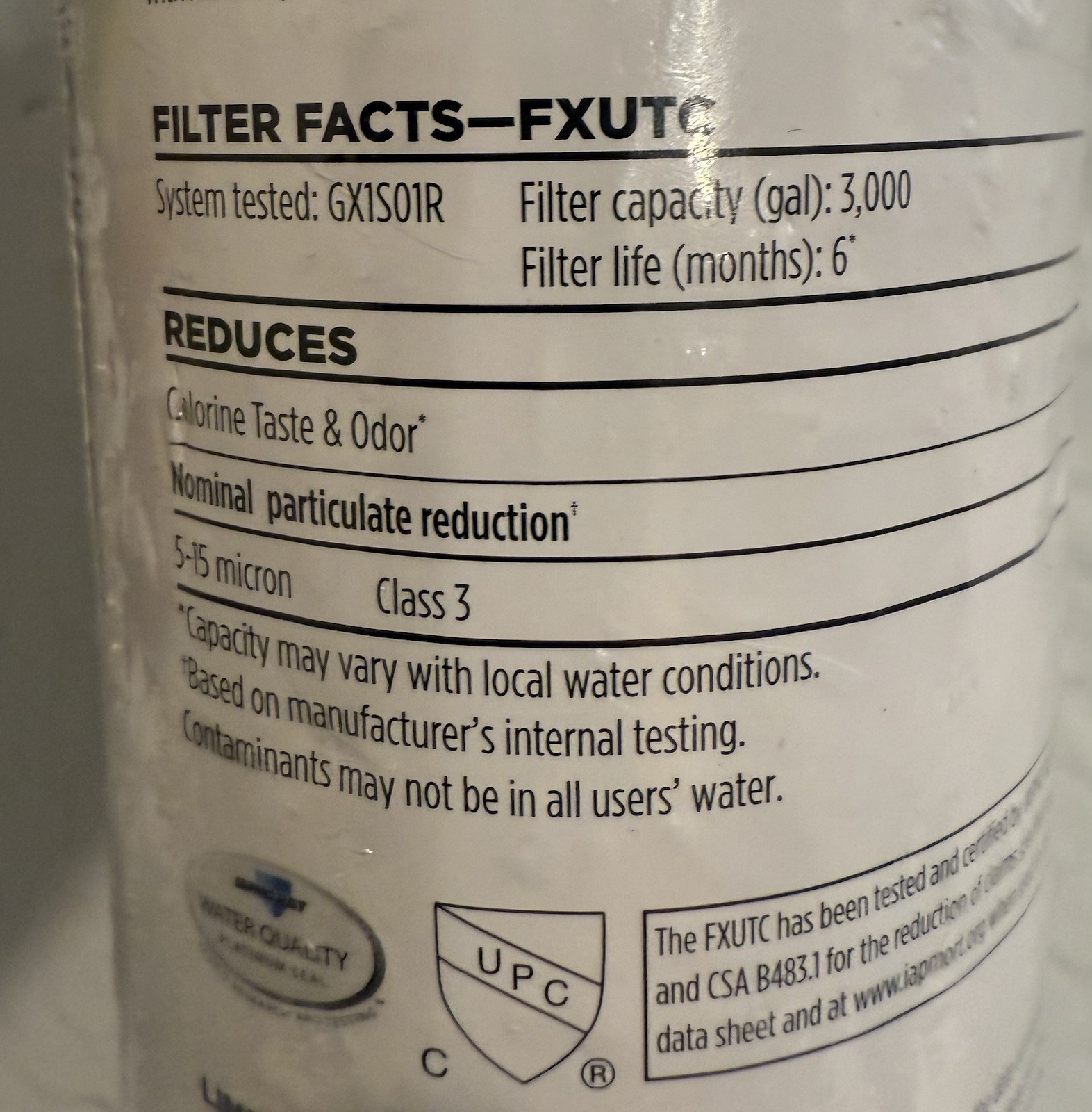 GE Basic Single Stage Drinking Water Filter for GX1S01R Under Sink System💧