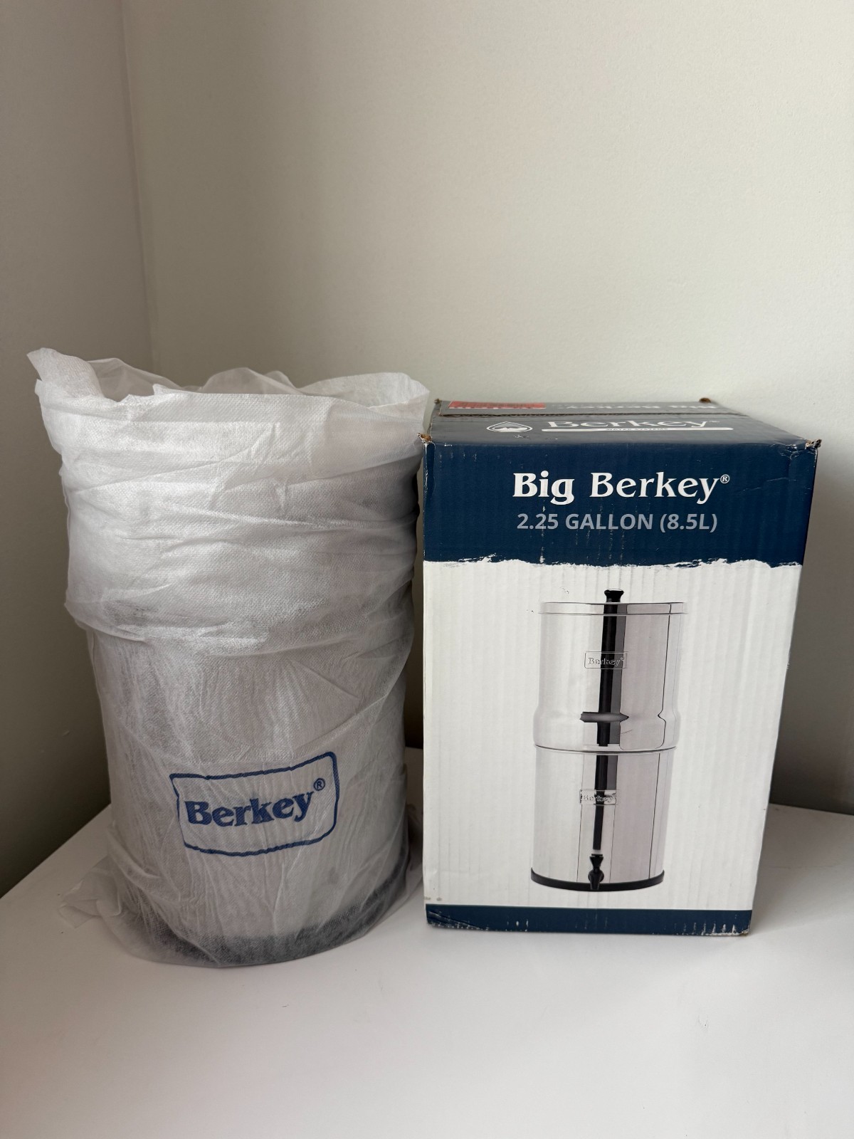 Big Berkey 2.25 Gallon Water Filtration System Stainless Steel Open Box Complete