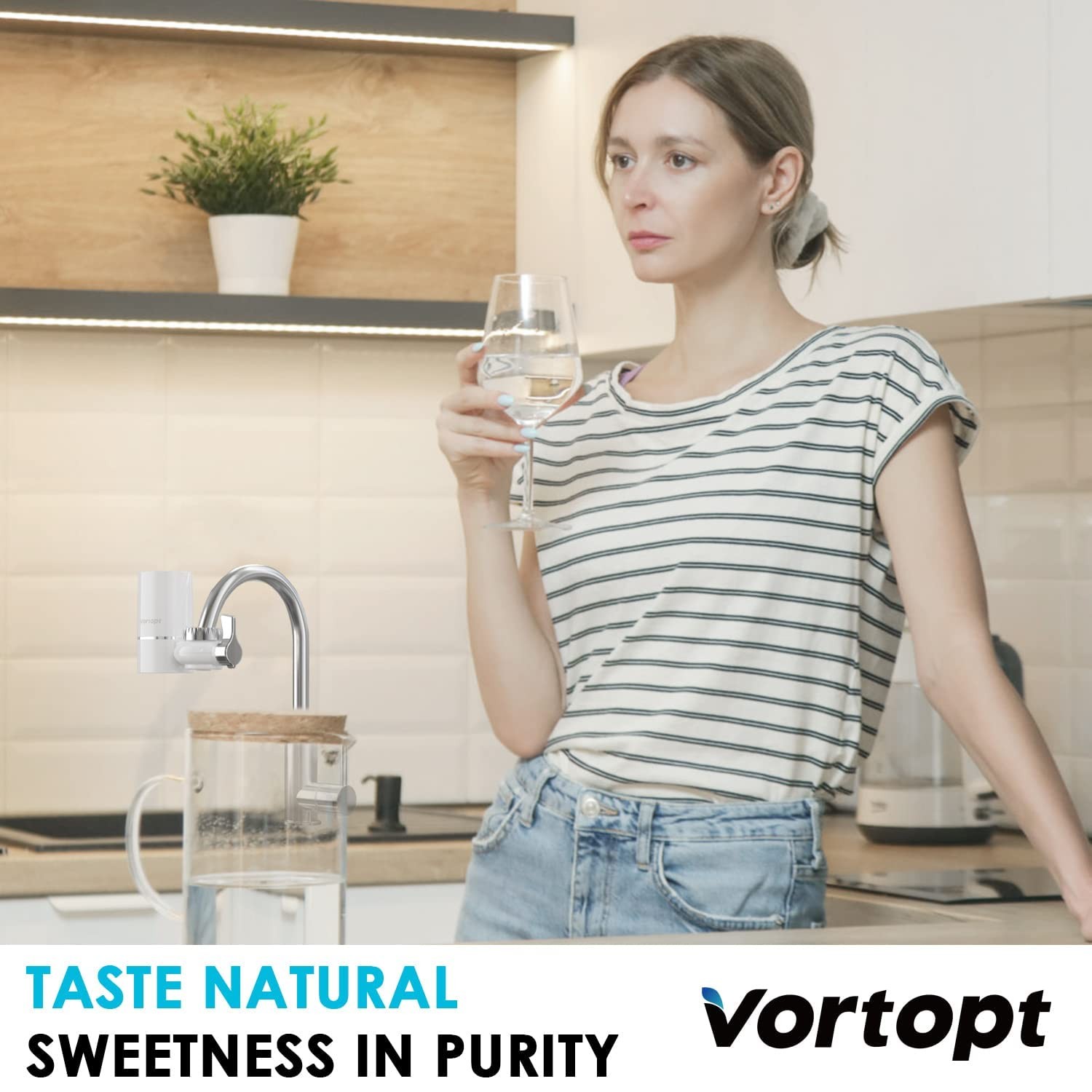 Vortopt 2 Faucet Water Filter for Sink, Rapid Flow – 400 Gallons Faucet Mount…