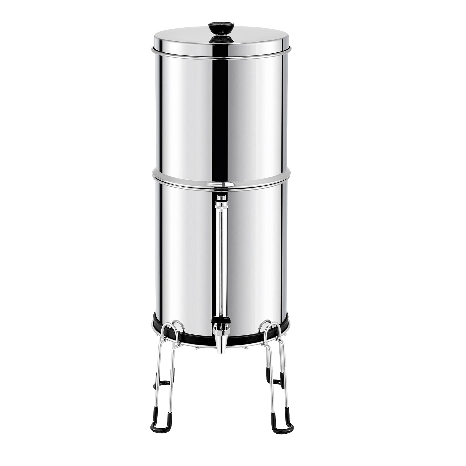 2.25G Gravity-fed Water Filter Countertop System Stainless Steel 4 Filters