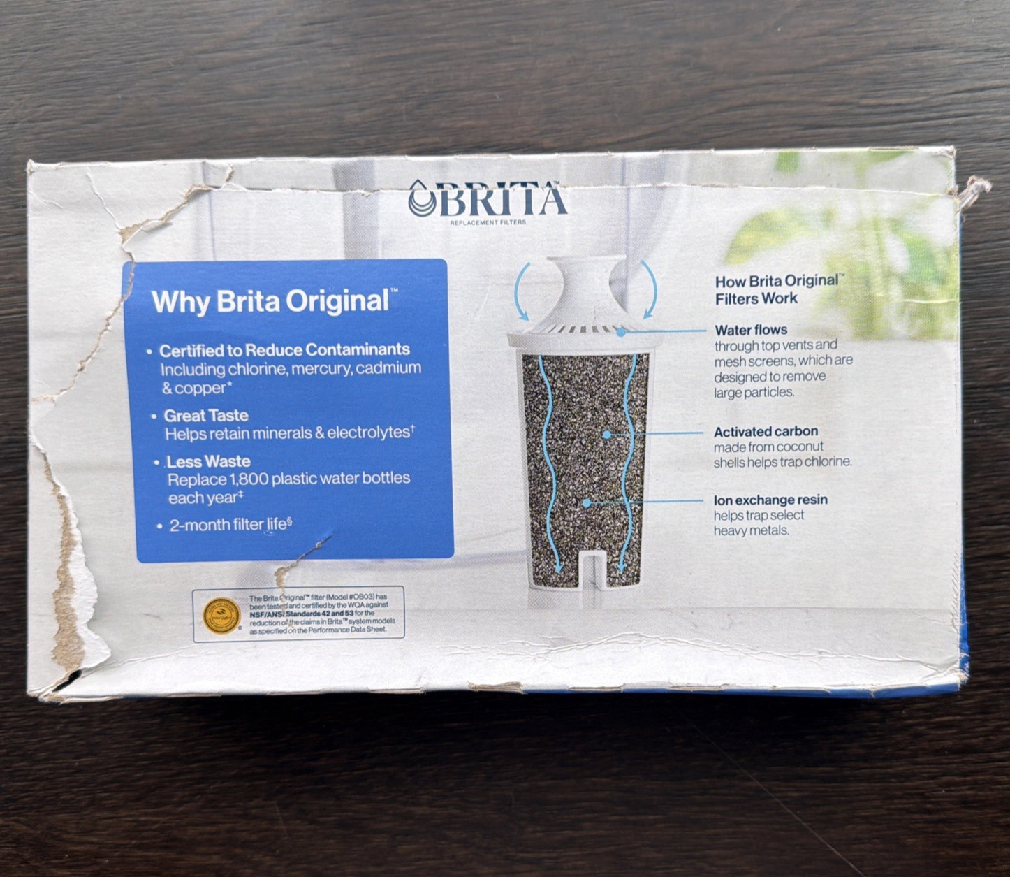Brita Standard Pitcher & Dispenser Replacement Water Filters, Model OB03, 4pack