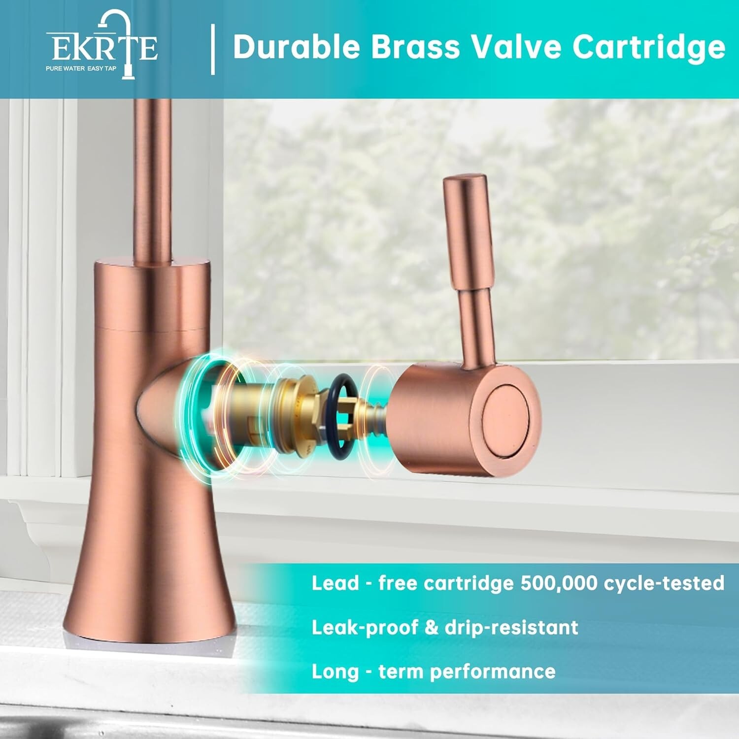 Rose Gold Copper Drinking Water Purifier Faucet – Elegant Kitchen Bar Fixture