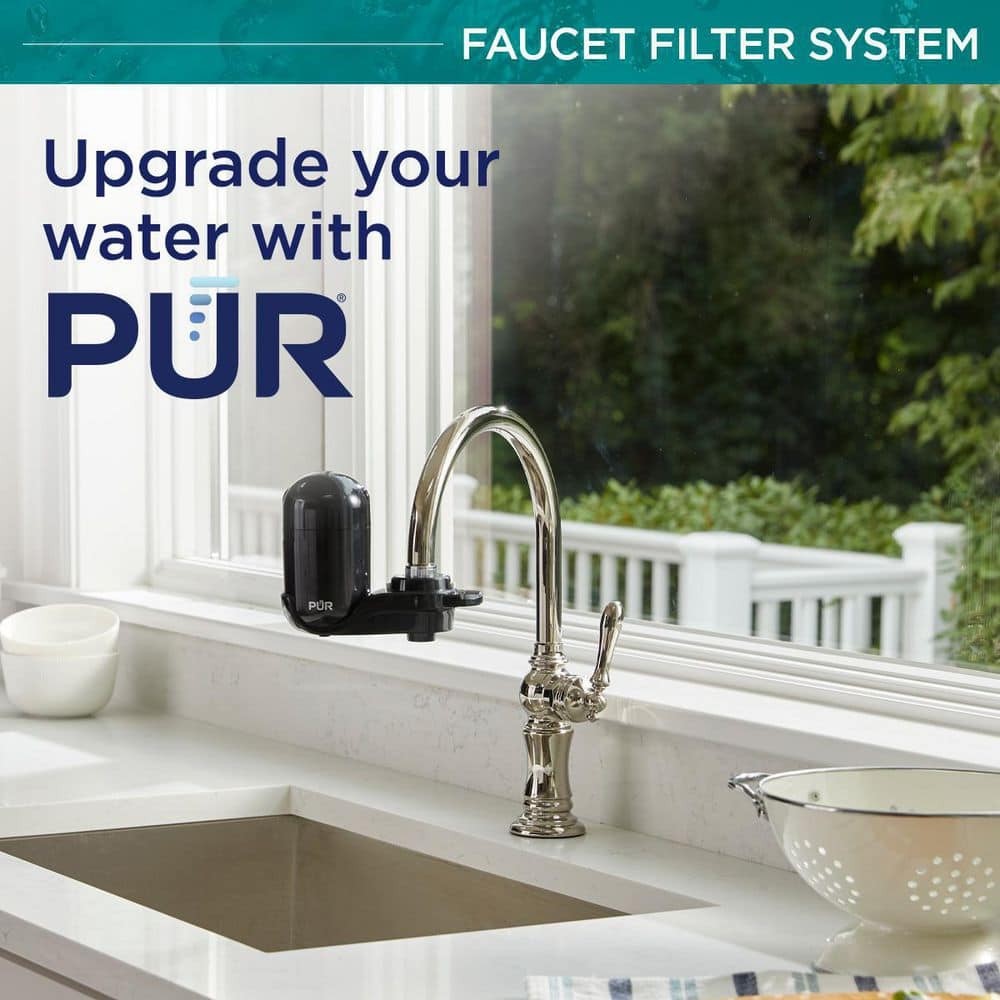 PUR PLUS Faucet Mount Filtration System, Black