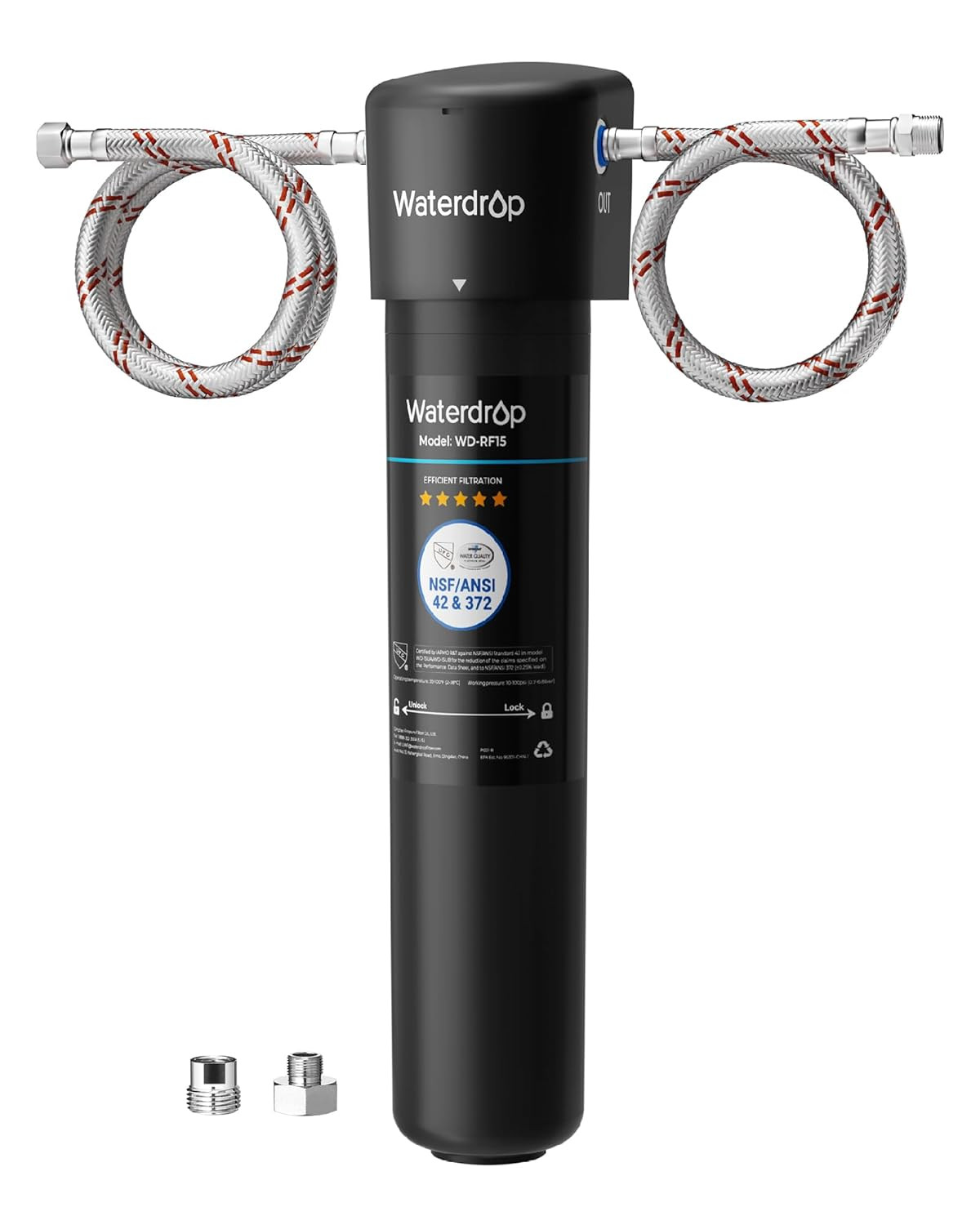 Waterdrop 15UA under Sink Water Filter System, 2 Years, Reduces Lead, Chlorine,
