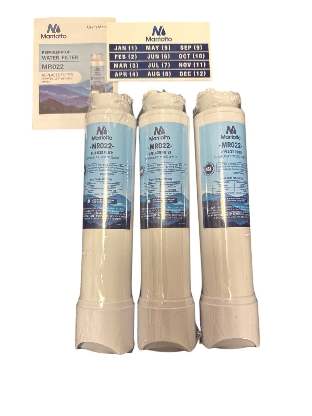 Marriotto MR022 Replacement Water Filter – Pack Of 3 – New Sealed