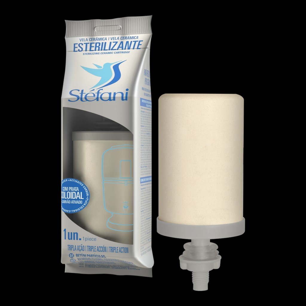 Stefani Ceramica Candle Water Triple Action Clay Filter Kit 4 Units