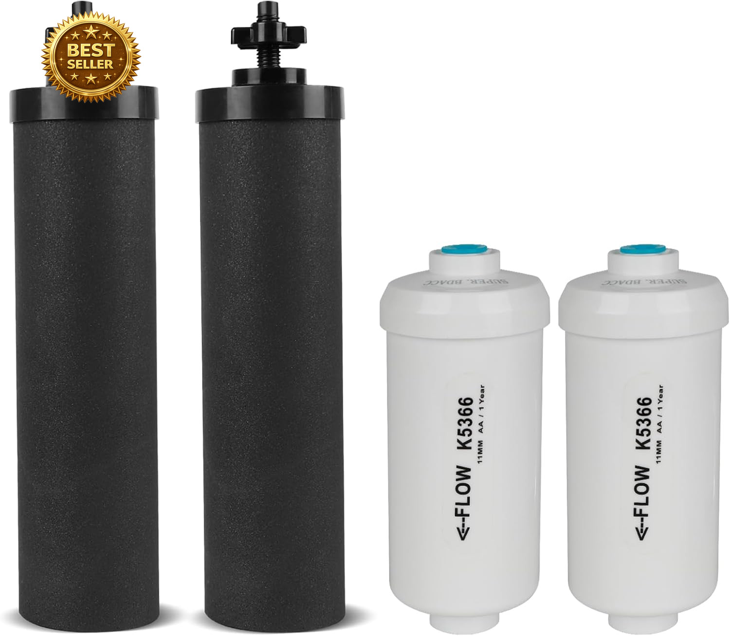 Gravity Water Filter Replacement Carbon Fluoride Combo 4 Pack Berkey
