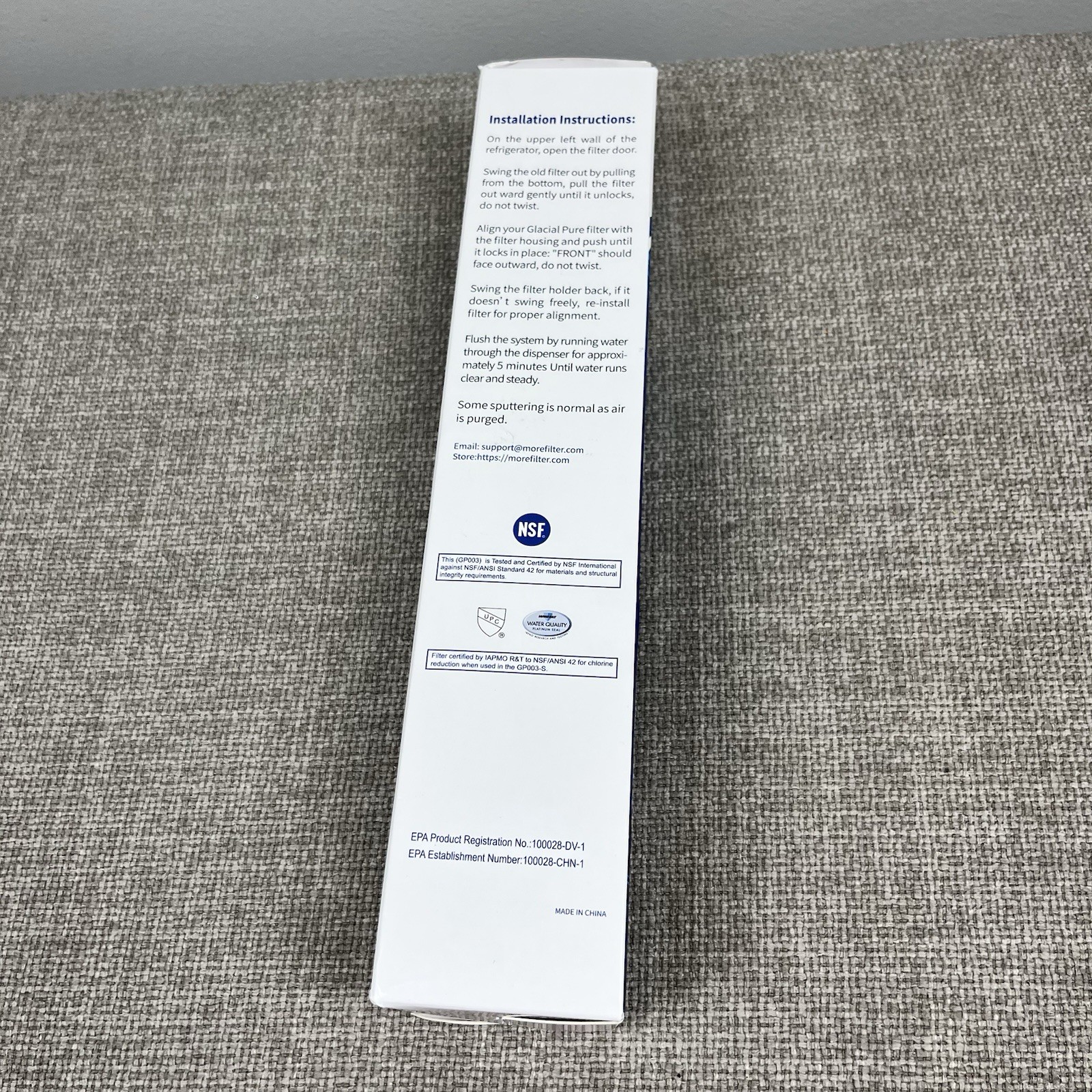 New In Box- Sealed Glacial Pure Replacement Refrigerator Filter Model GP003