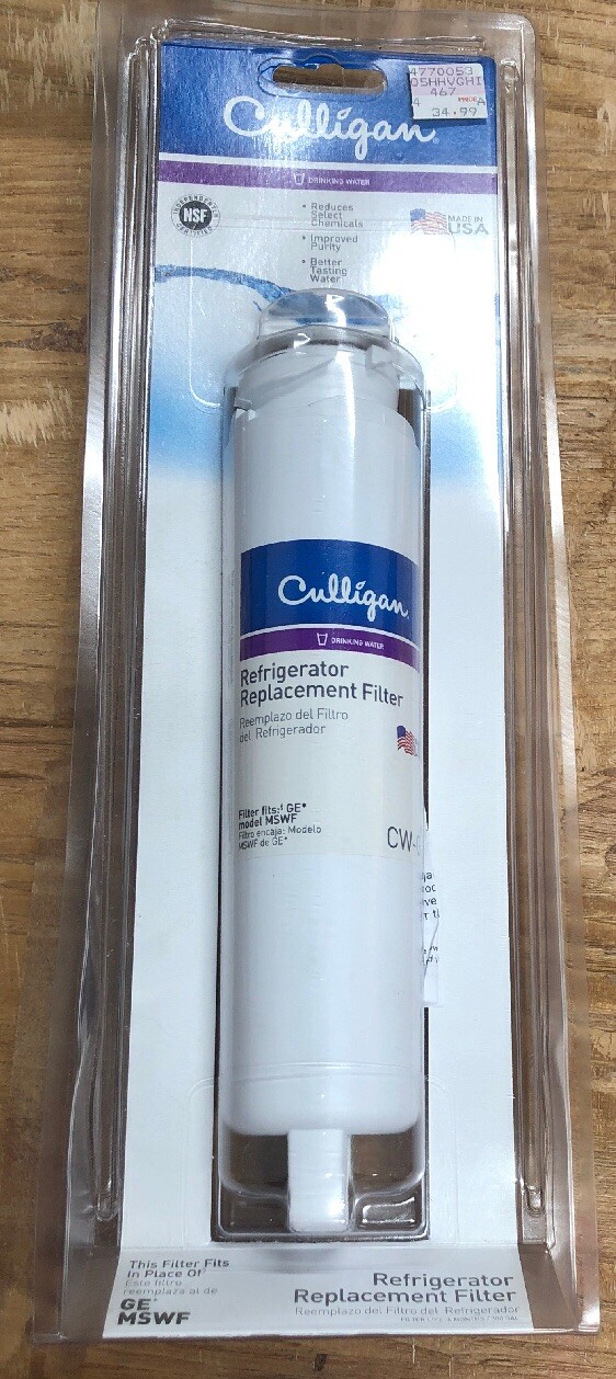 New Culligan Drinking Water Refrigerator Replacement Filter GE MSWF 4770053.