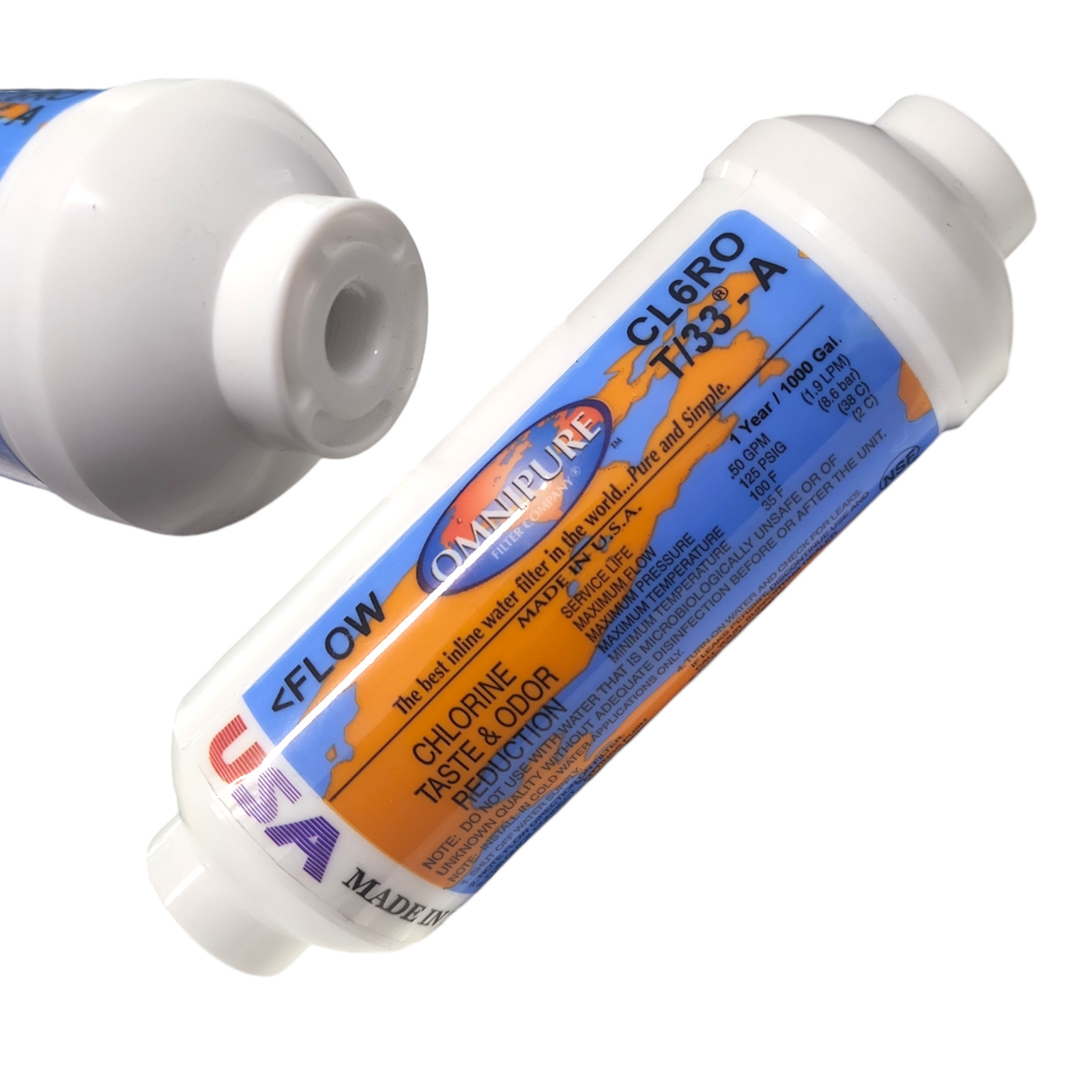 Omnipure CL6ROT/33-A Carbon filter for Chlorine and Taste 6″x 2″ for 1/8″ FPT