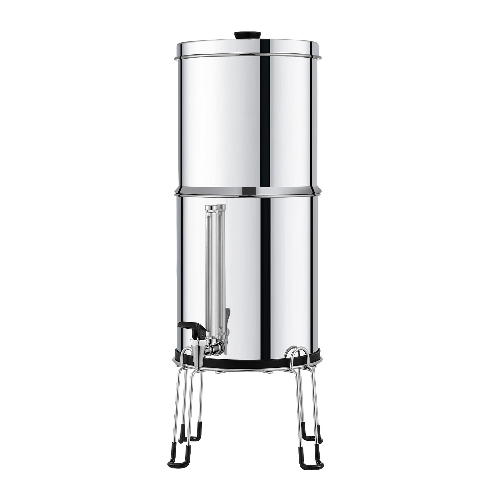 2.25G Gravity-fed Water Filter Countertop System Stainless Steel 2 Filters