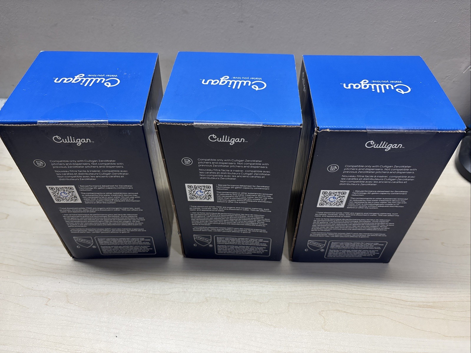 Lot of 3 Culligan ZeroWater Replacement Filter Premium Advanced 5-Stage ZEROF01