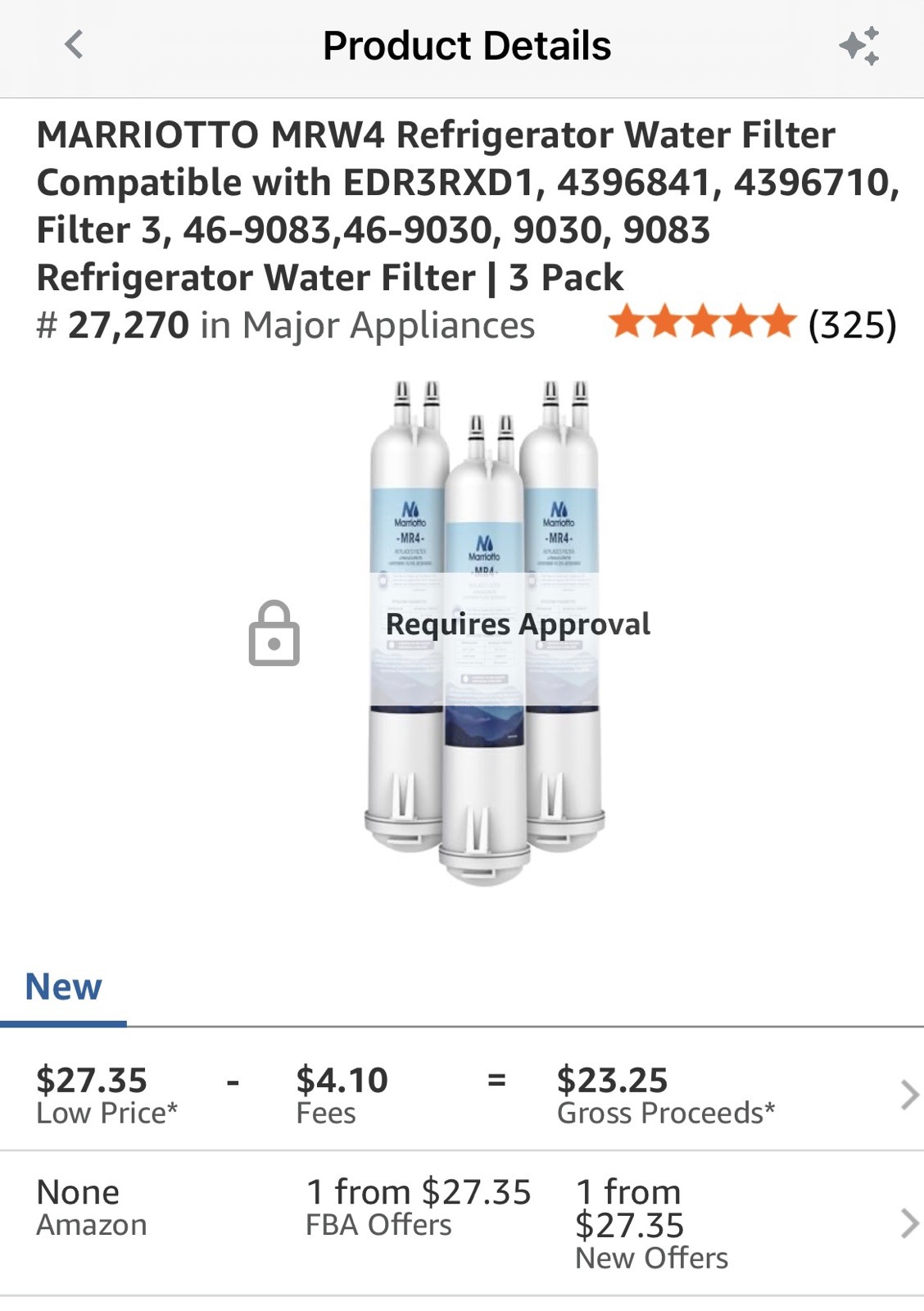 Marriotto MR4 Replacement Water Filter – Pack Of 3 – New and sealed