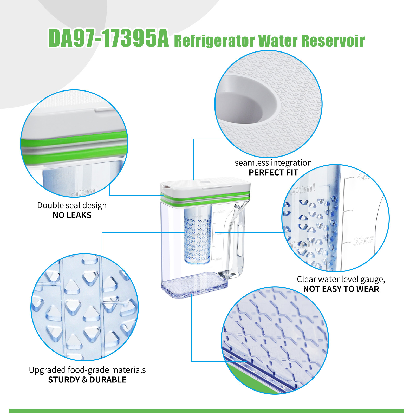 DA97-17395A Upgraded Water Reservoir/Pitcher Fits for Samsung Refrigerator