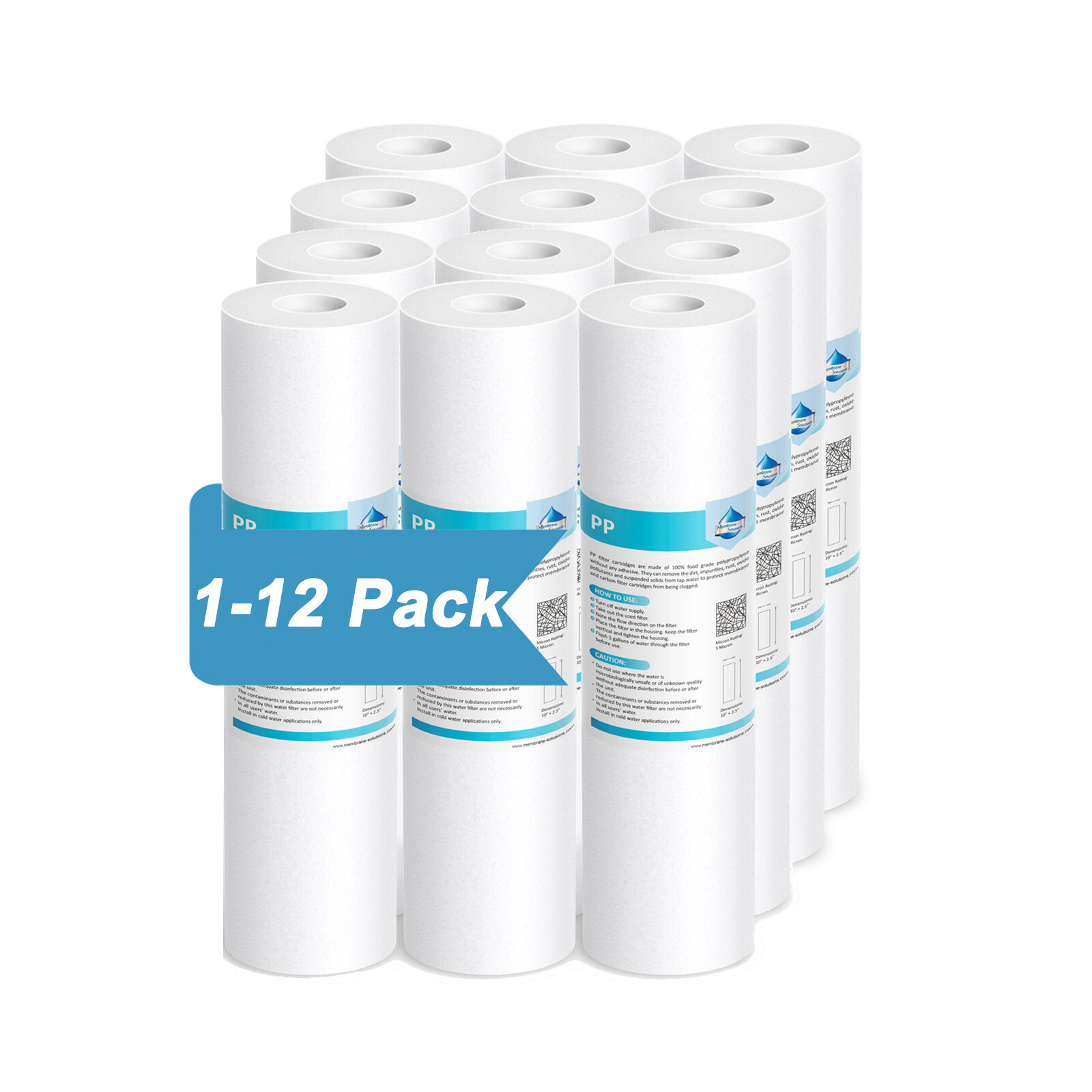 1-12 Pack 1/5/10/25/50 Micron 10×2.5″ Melt-Blown Sediment Water Filter Cartridge