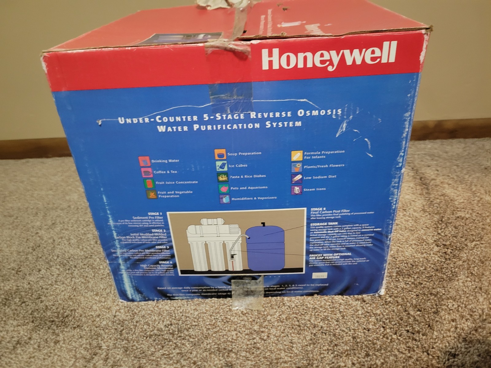 Honeywell 5 Stage Kitchen Home Drinking Reverse Osmosis System RO