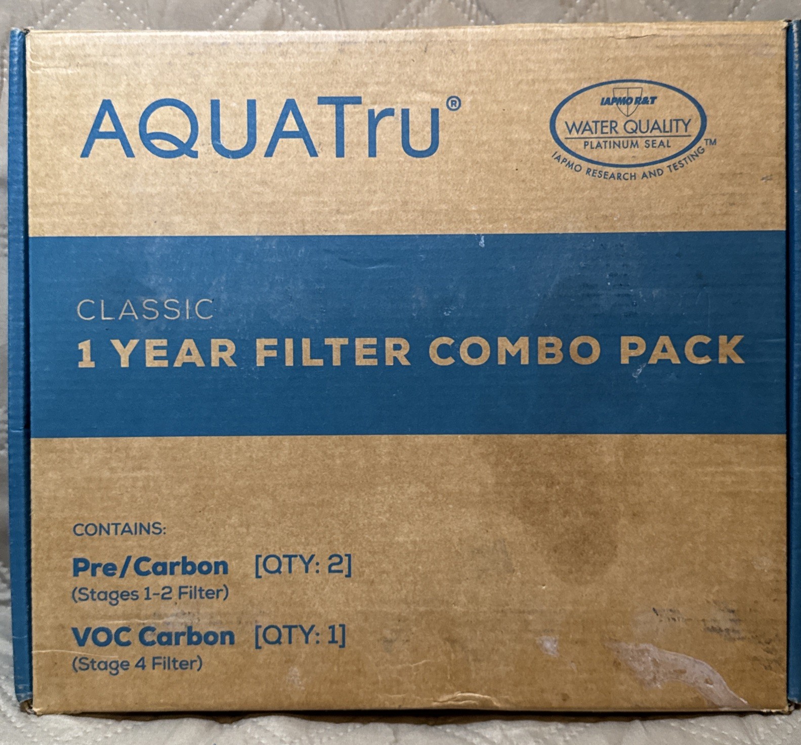 AquaTru 1-Yr Filter Combo Pack 2 Pre/Carbon Stage 1-2 & 1 VOC Carbon Stg4 Filter
