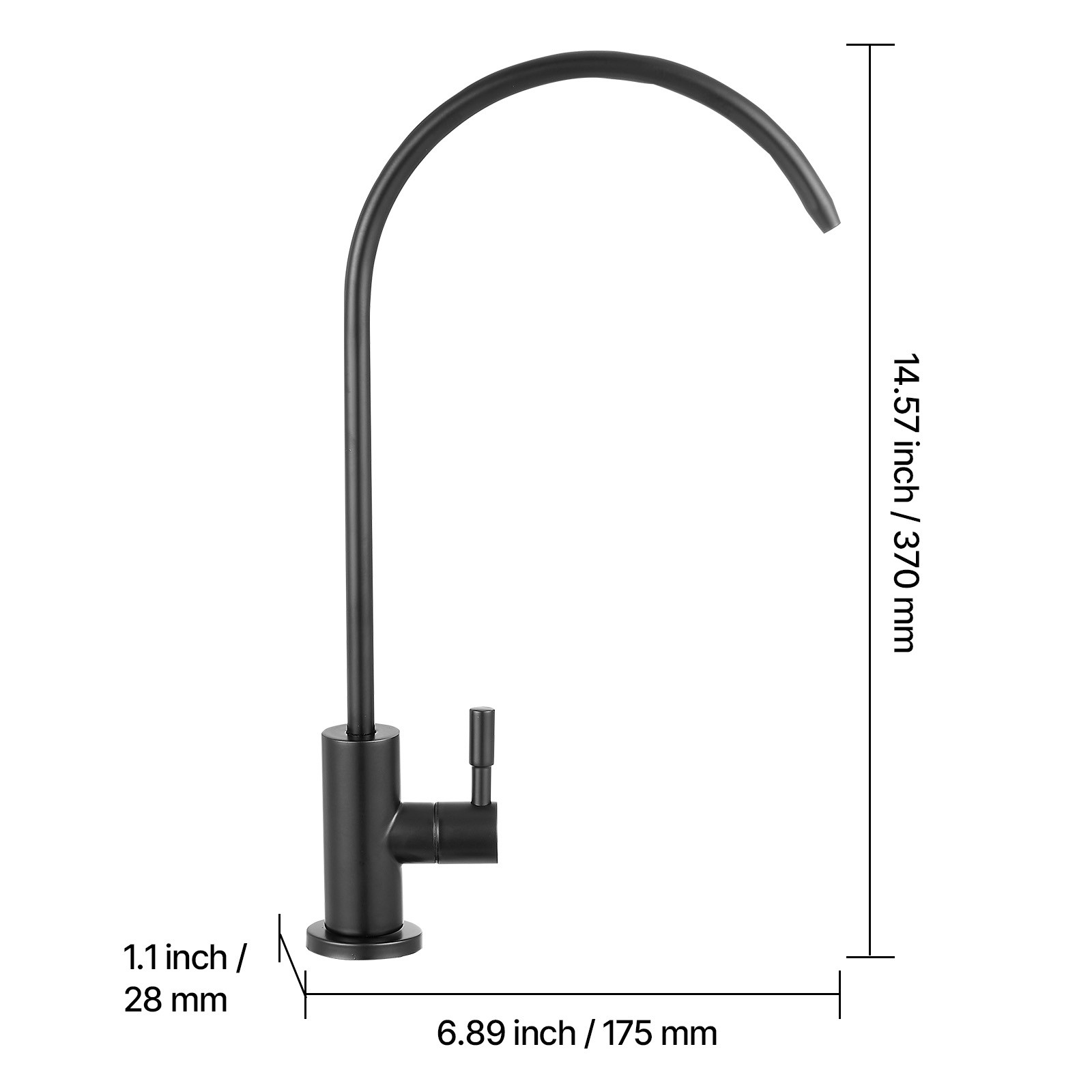 Uimoso Matte Black Lead-Free Faucet for Reverse Osmosis Water Filtration Faucet