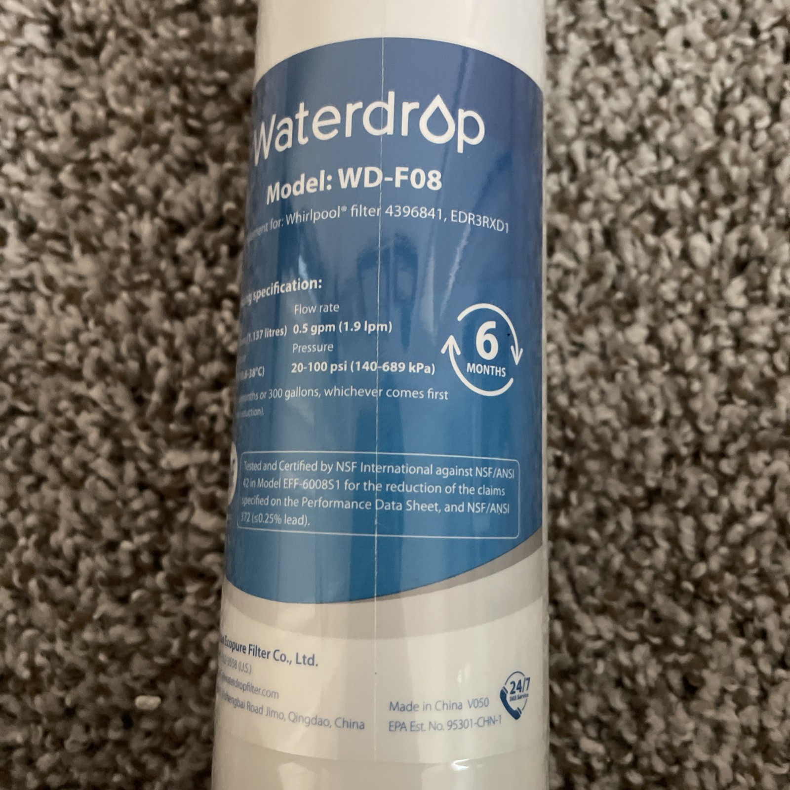 NIP Waterdrop WD-F08 Water Filter (3 PACK) FACTORY SEALED