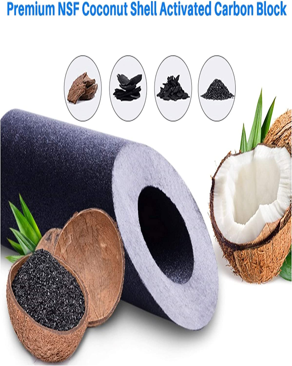 – 2 Pack Carbon Block Water Filter Cartridges Compatible with Flow-Pur 8, WCBCS-