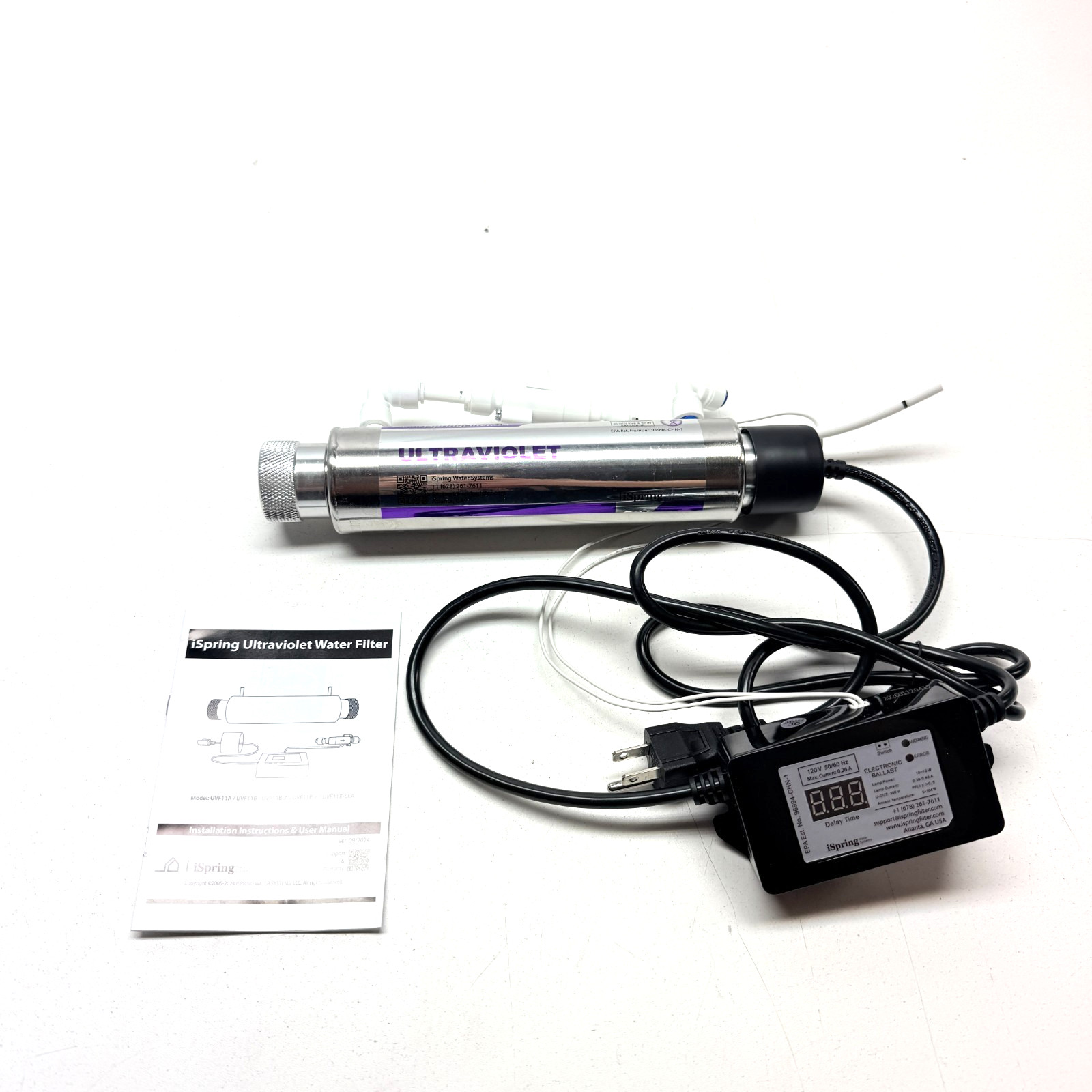 iSpring UVF11A UV Ultraviolet Light Water Filter with Smart Flow Control Switch