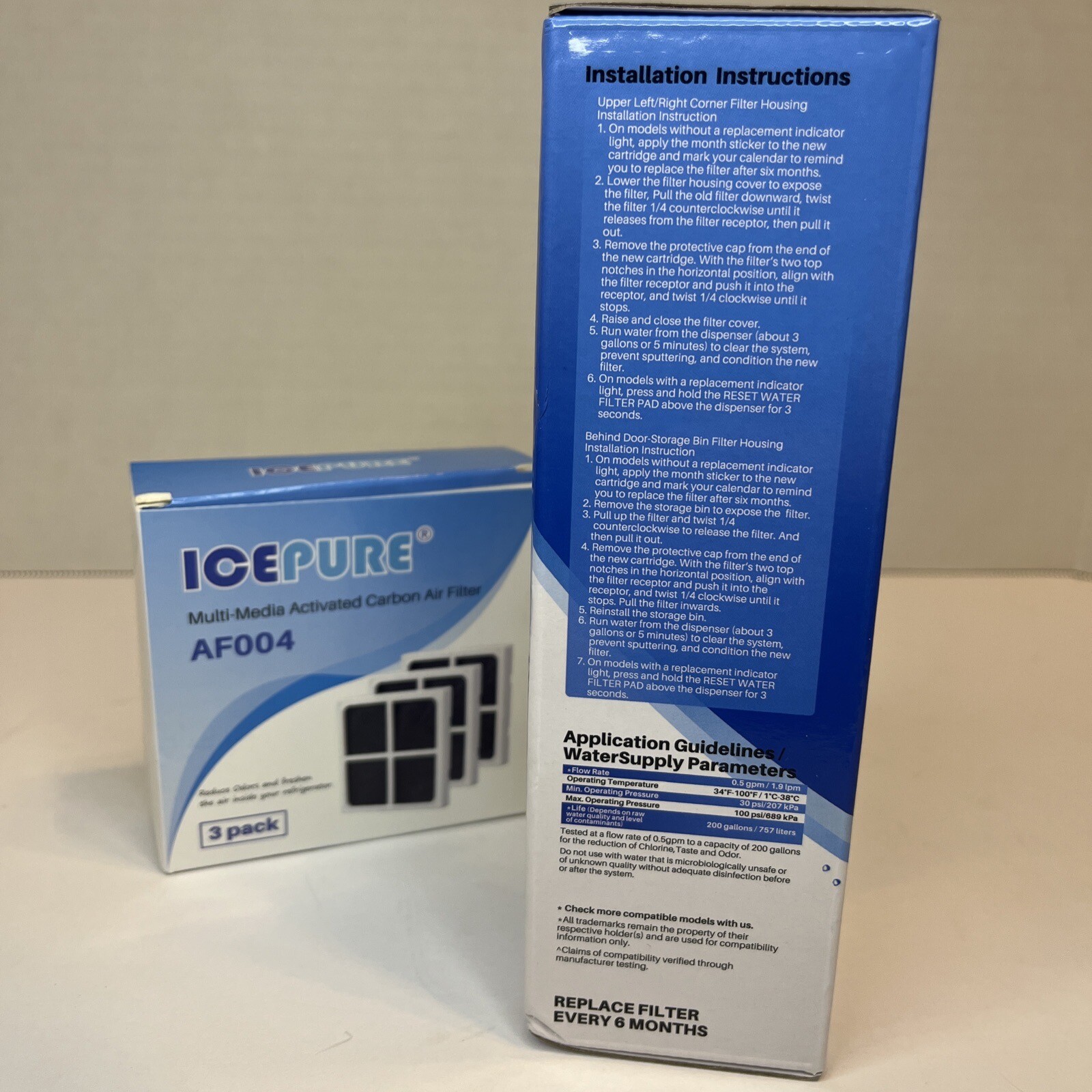 1 Golden Icepure RWF4700A Water Filters & 3ICP-AF004 Air Filters LG Kenmore