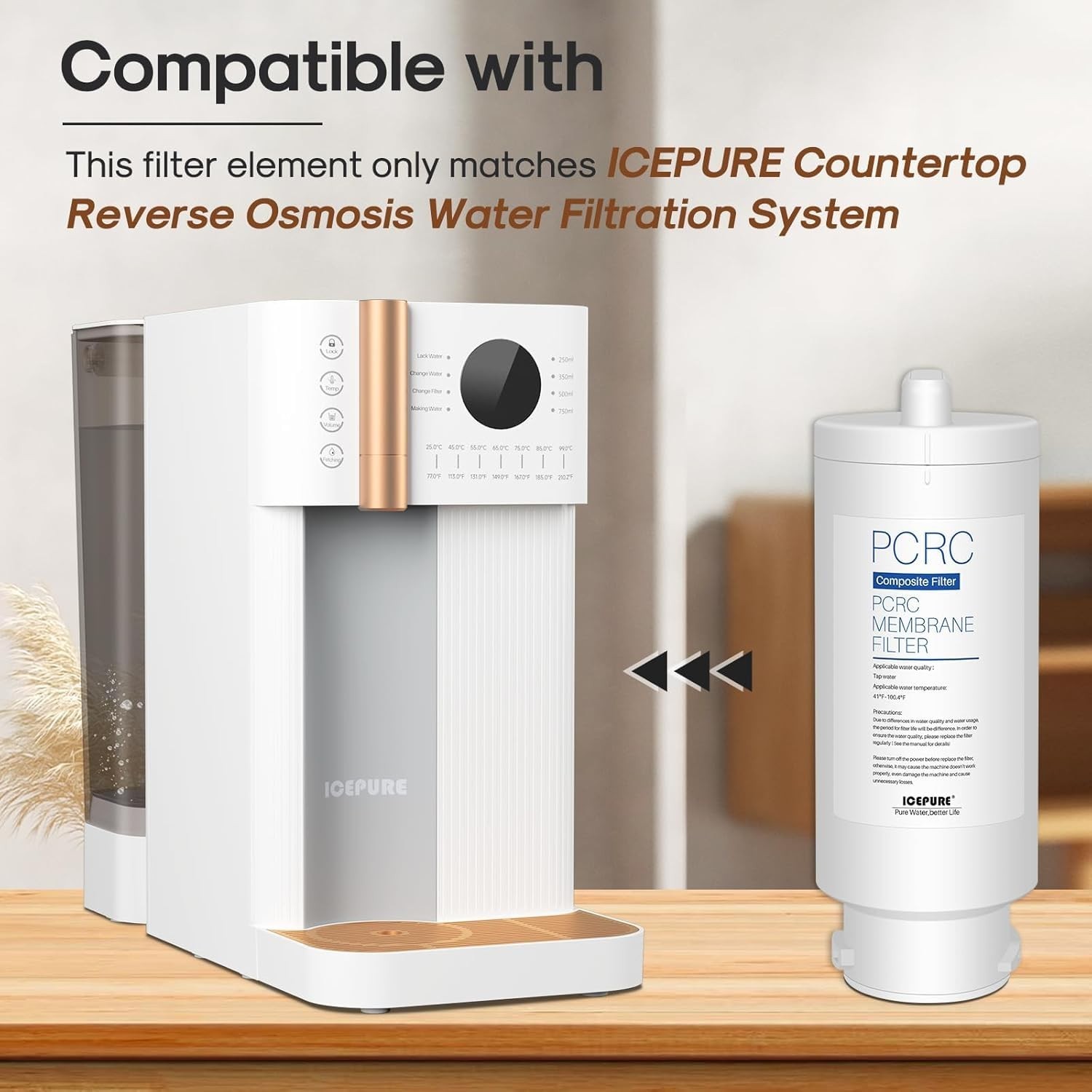 4-in-1 Composite Filter Cartridge for Countertop Reverse Osmosis Water System, 1