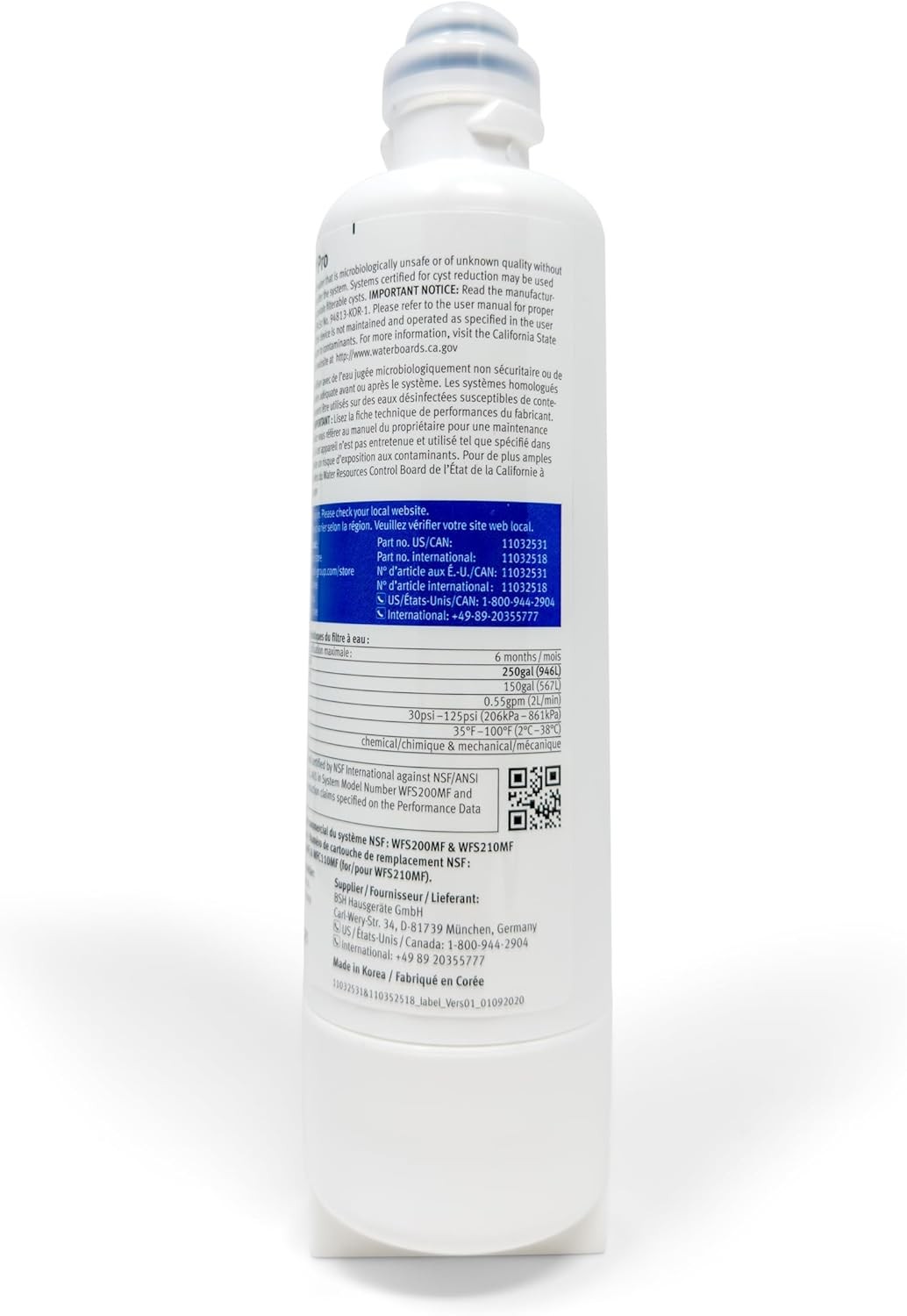 2 pack BORPLFTR55 11032531 UltraClarityPro Bosch Refrigerator Water Filter New