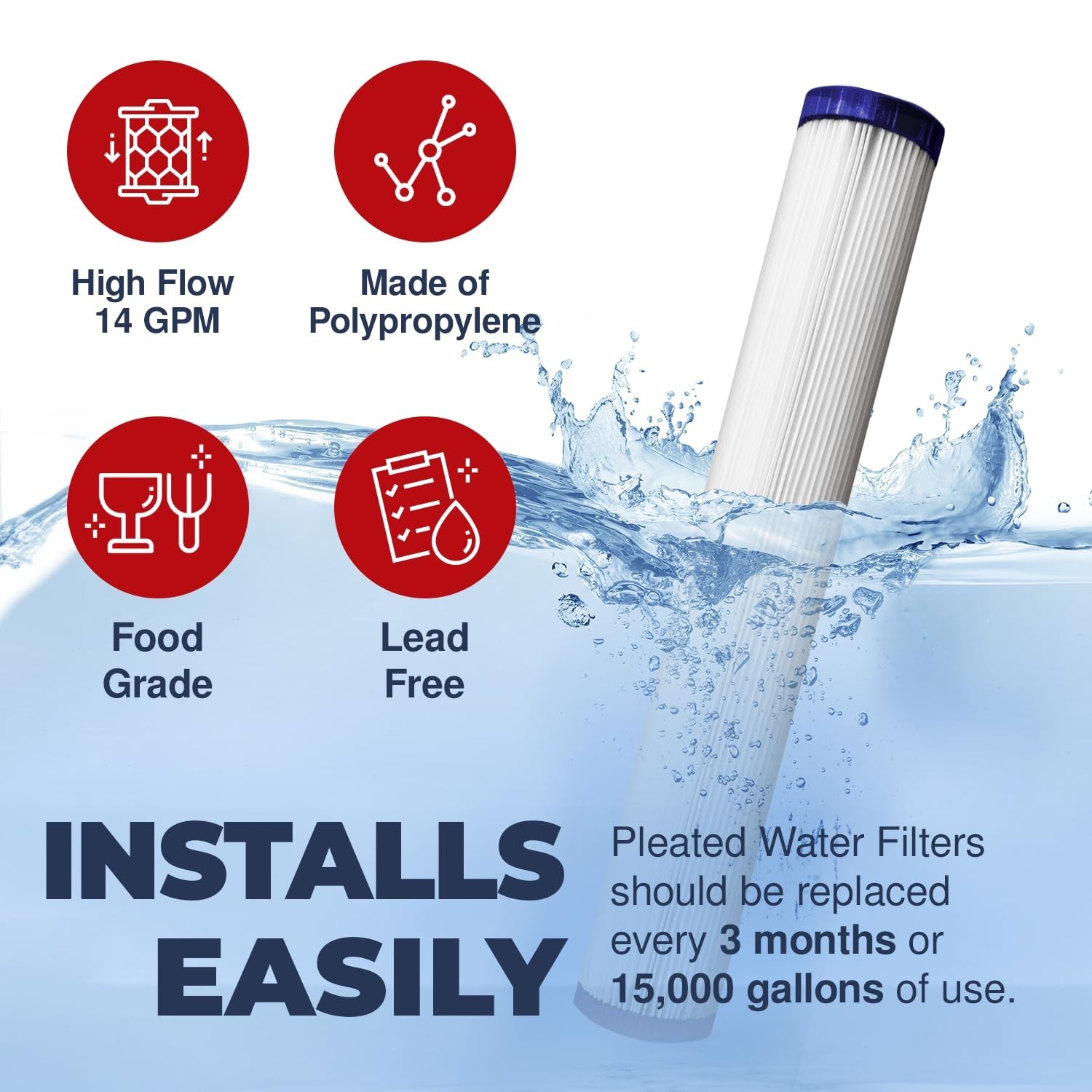 Healthy Spring Whole House Water Filter System – High-Capacity Carbon 600,000 Ga