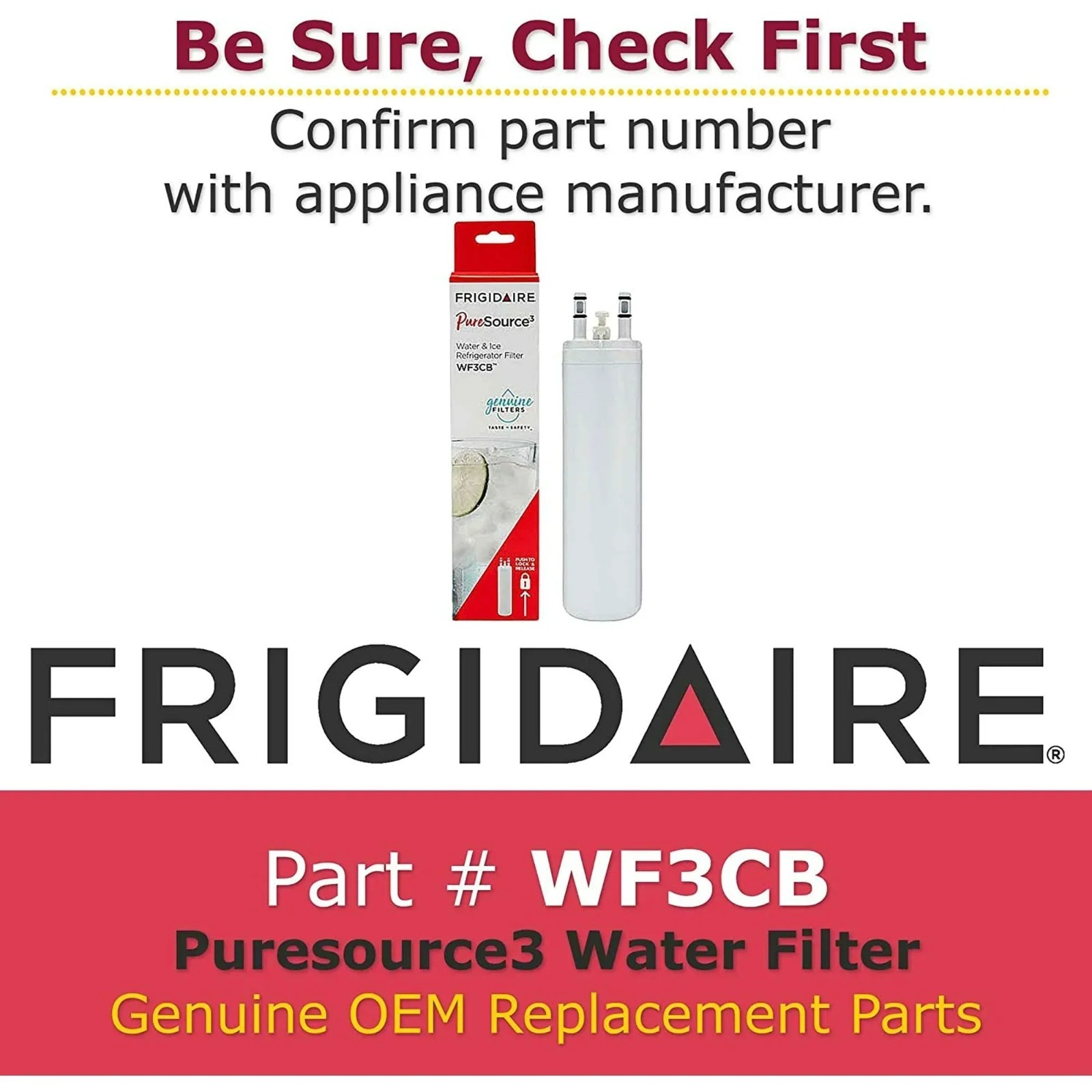 NEW LOT OF 4 OEM Frigidaire WF3CB Pure Source 3 Water & Ice Refrigerator Filter