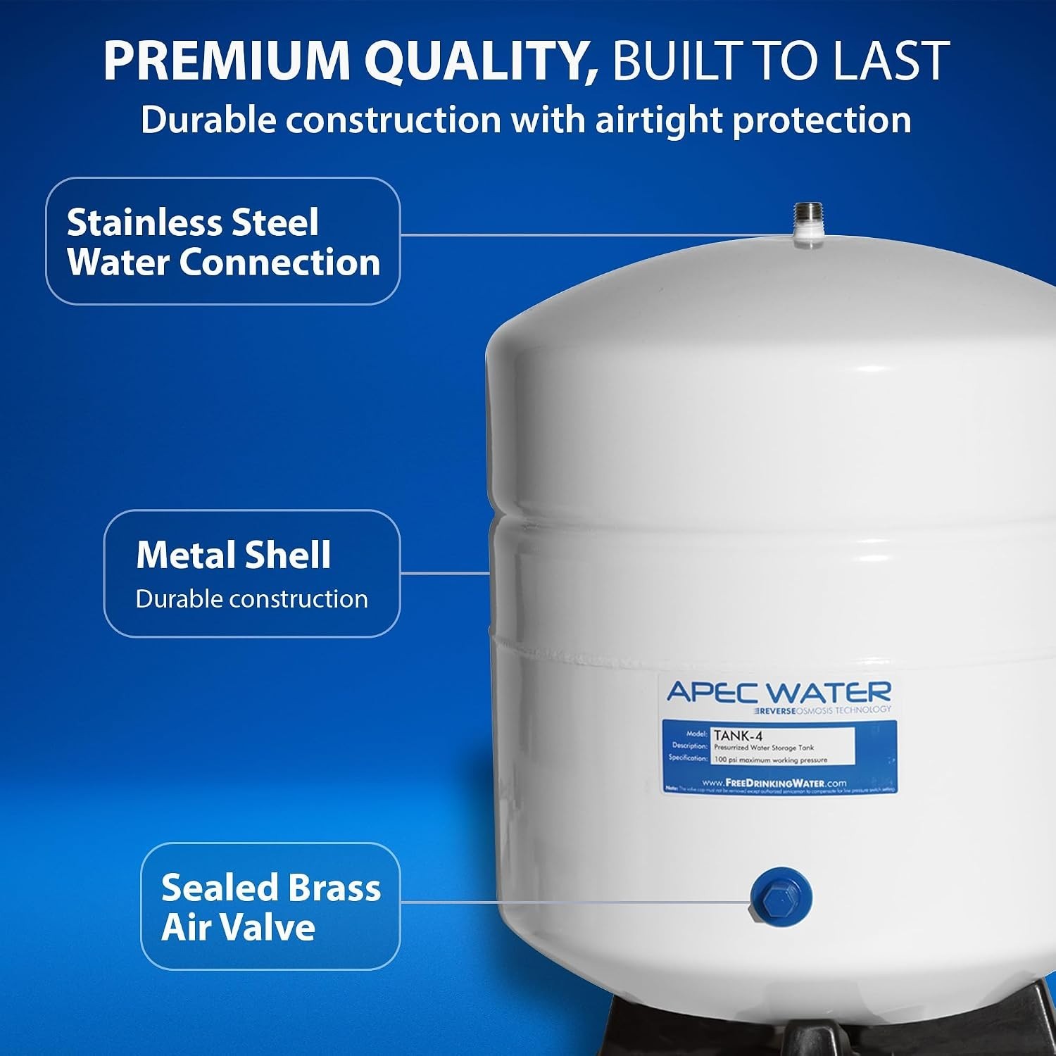 4 Gallon Pre-Pressurized Water Storage Tank
