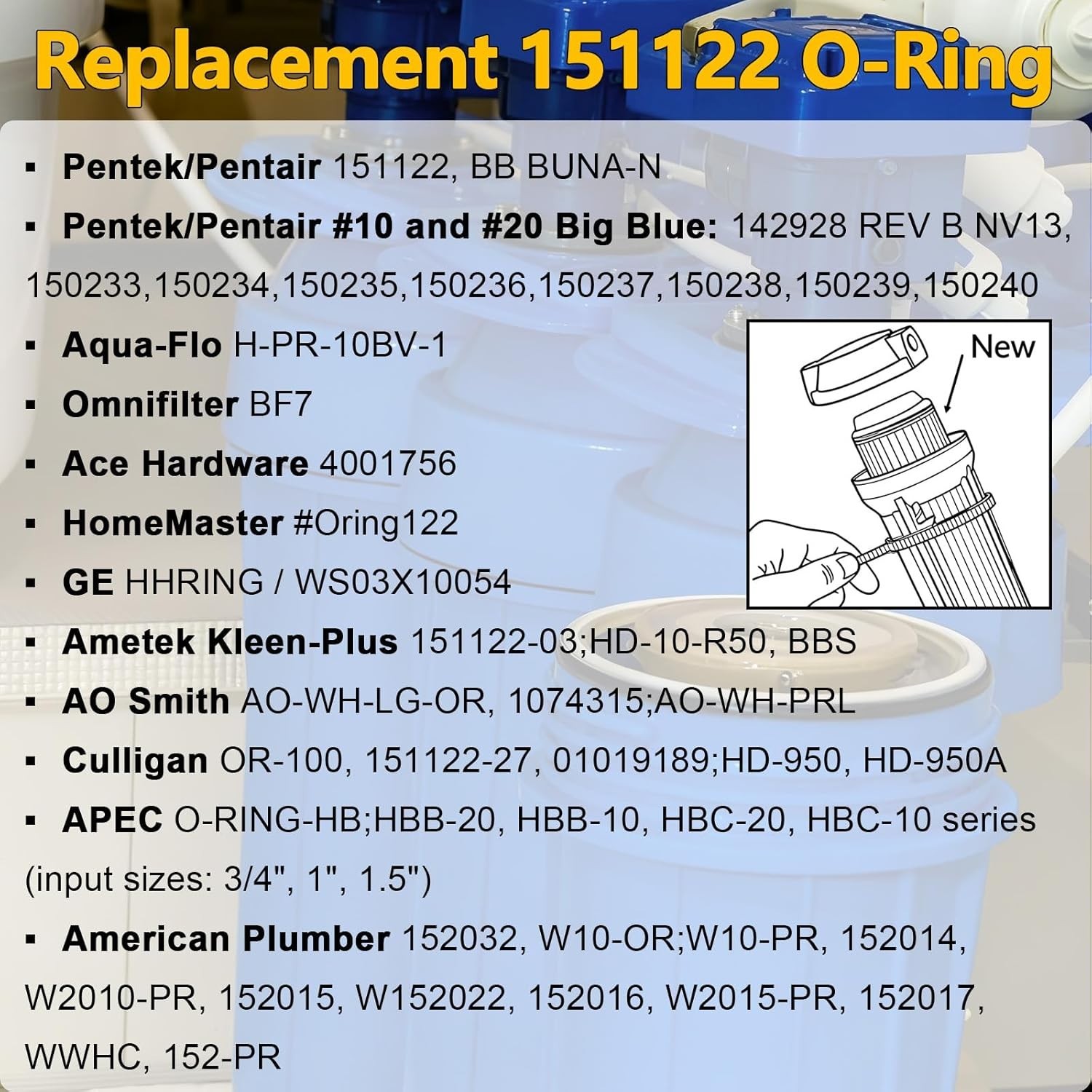 Reliable 5-Pack Water Filter Housing O-Rings – Compatible with Multiple Brands
