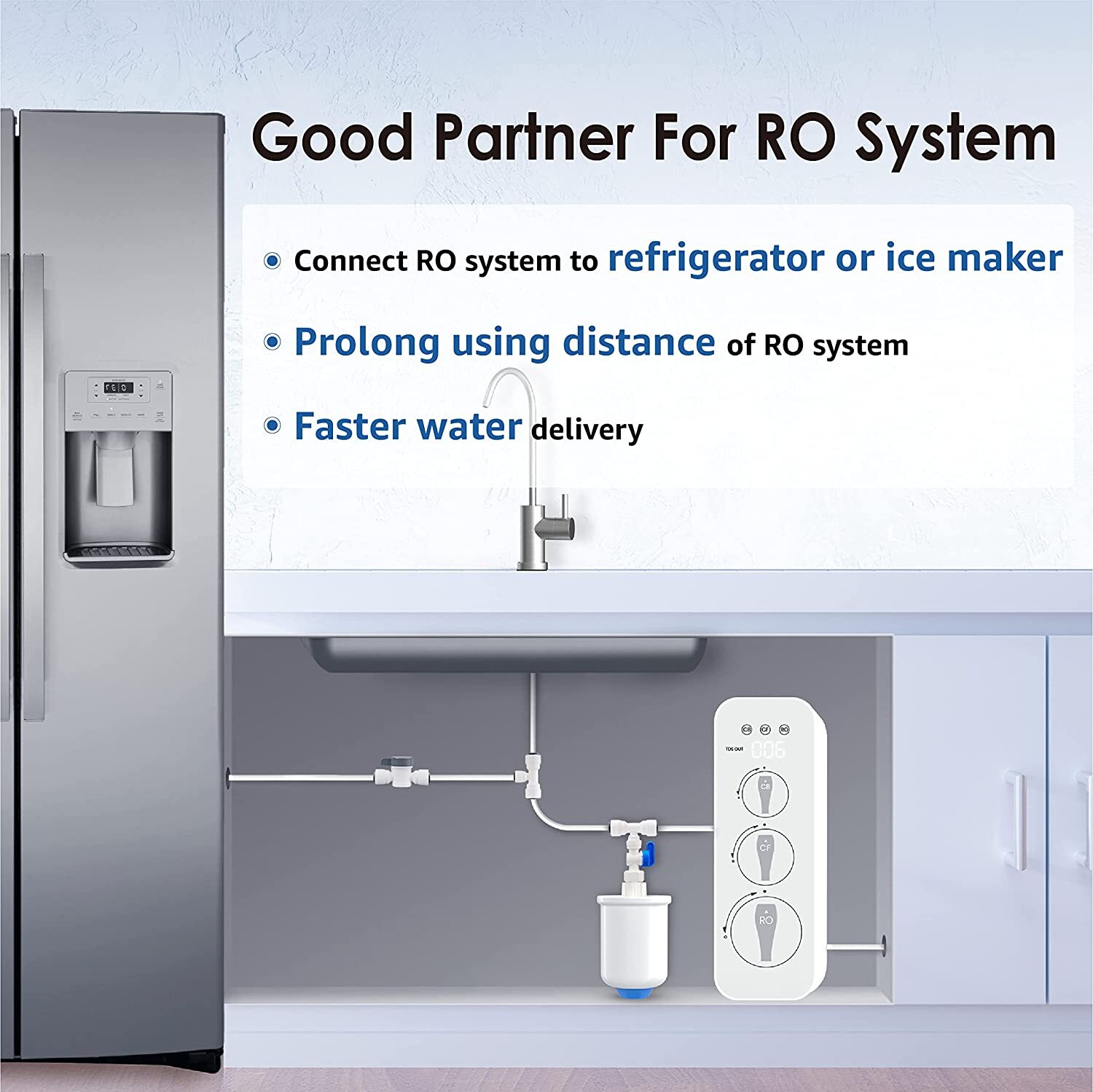 Waterdrop PMT Mini Water Pressure Tank,Storage Water Tank for Tankless RO system